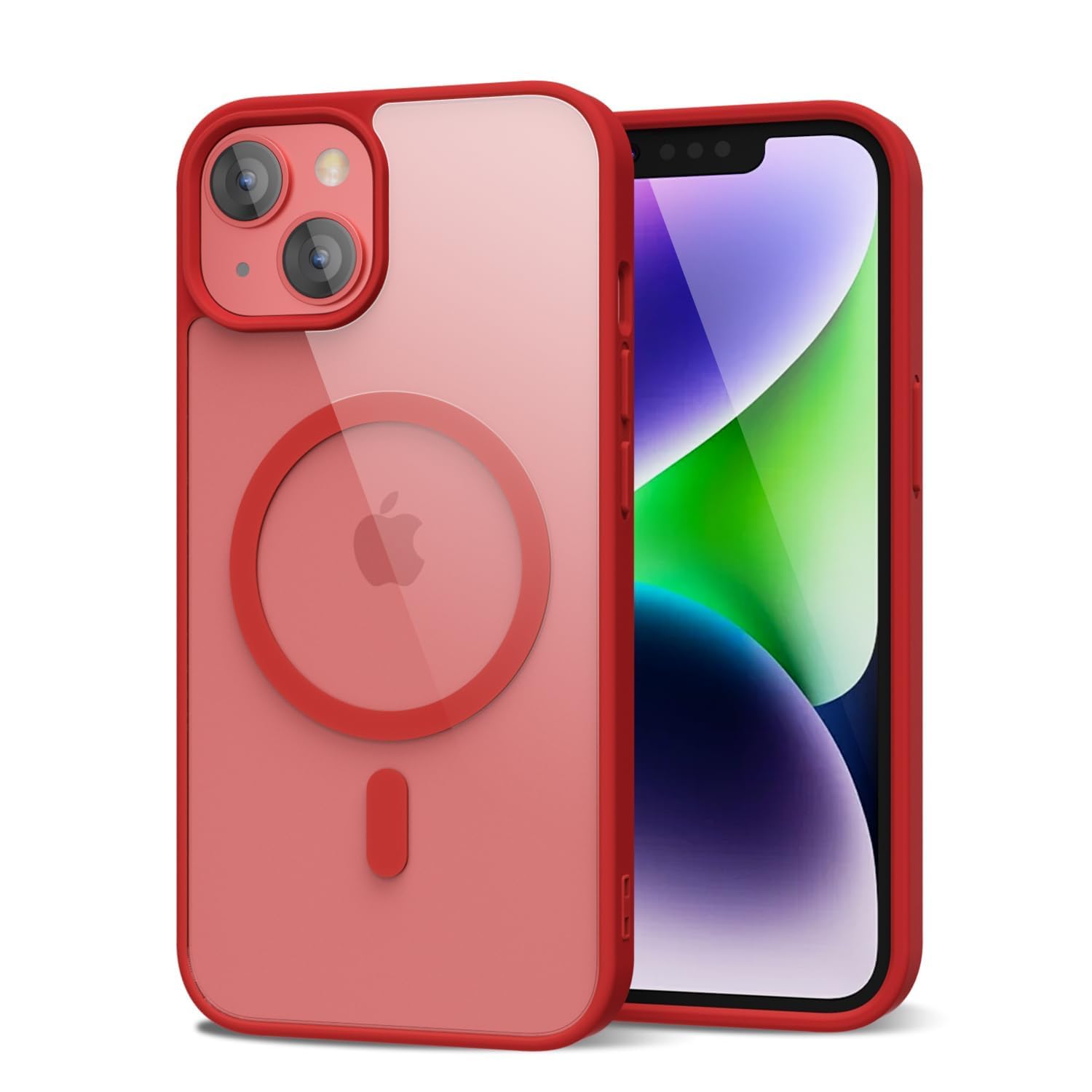 oakxco for iPhone 14 Case Clear Magnetic Compatible with Magsafe, Thin Slim Transparent Non Yellowing, Hybrid Soft Silicone Bump