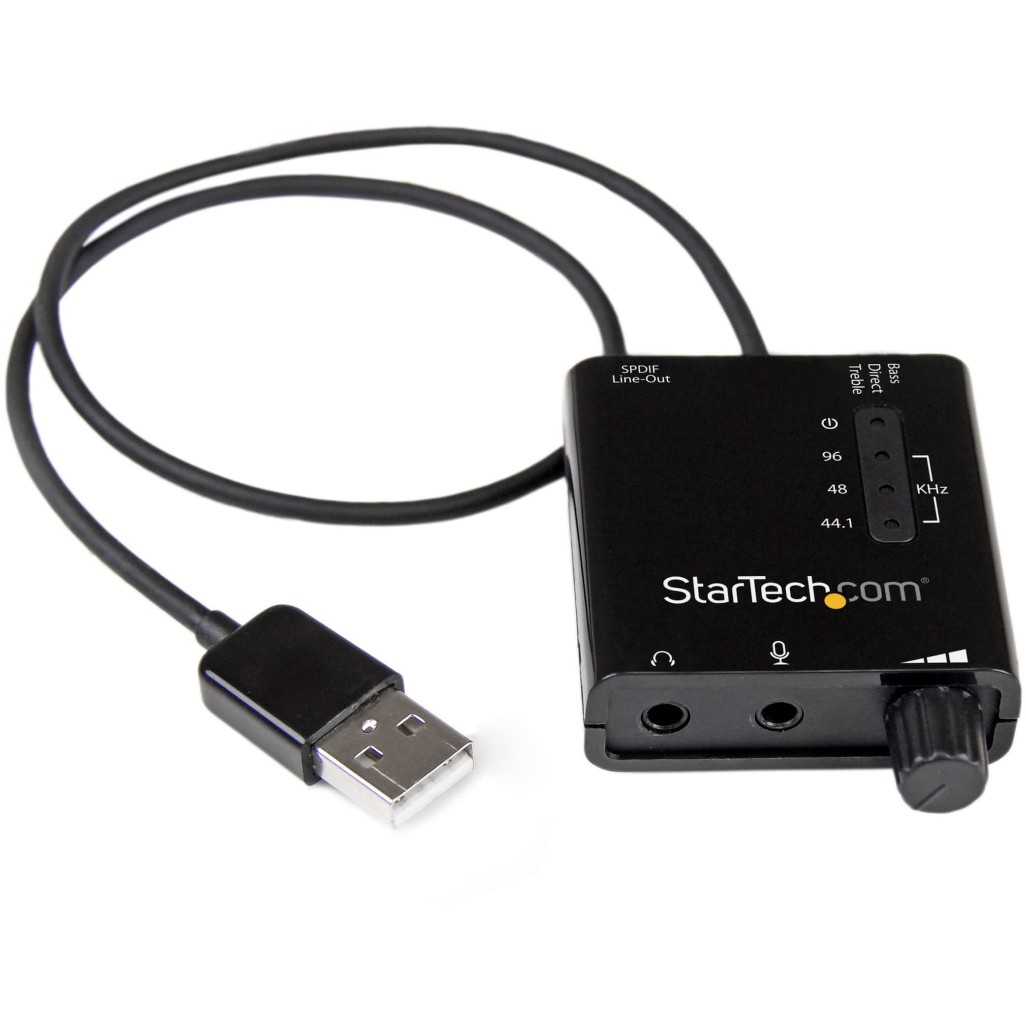 Startech.Com Usb Sound Card W/ Spdif Digital Audio & Stereo Mic   External Sound Card For Laptop Or Pc   Spdif Output (Icusbaudi