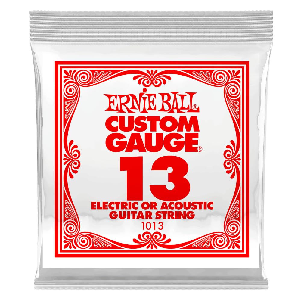 Ernie Ball Nickel Plain Single Guitar String .013 Gauge 6 Pack