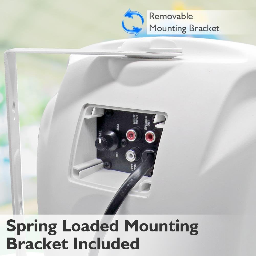 Pyle Outdoor Bluetooth Wireless Speaker System 2 Way Active/Passive Pair   6.5In, 800Watt Peak Power,Weatherproof,Wall/Ceiling M