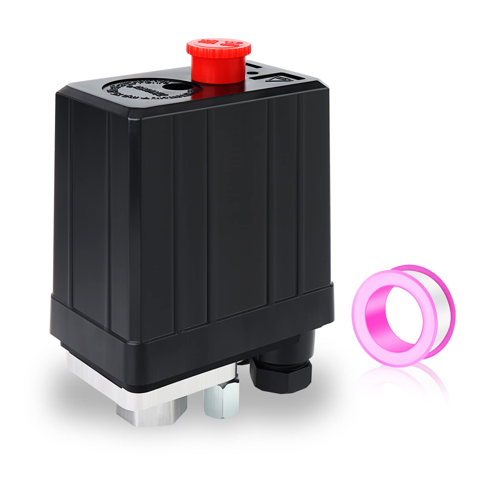 Meanlin Measure Air Compressor Pressure Switch Control Valve 90 120 Psi 110V 240V 1 Way Replacement Parts With Teflon Tape