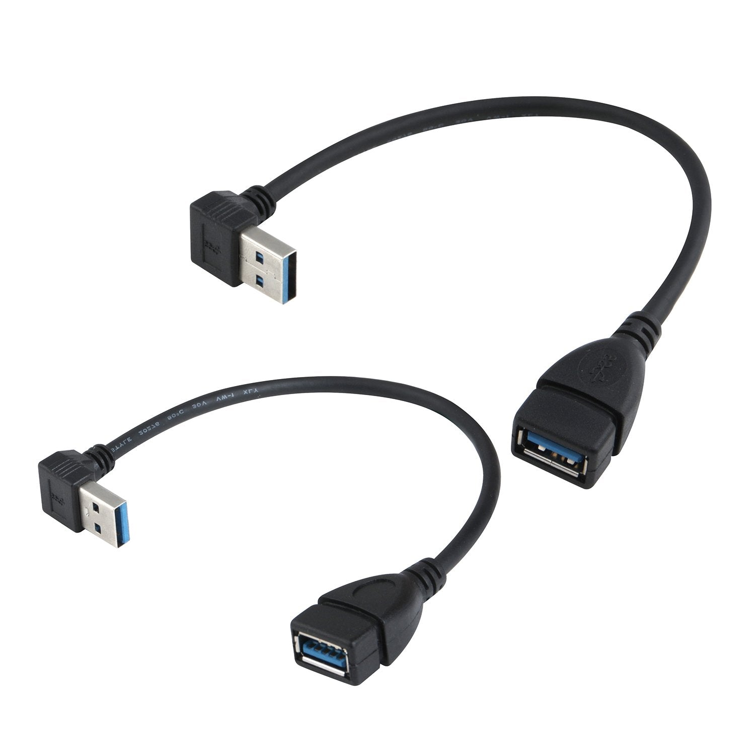 Xxone Usb 3.0 Extension Cable   Up & Down Angle   Male To Female   Pack Of 2 (Black Up Down Angle)