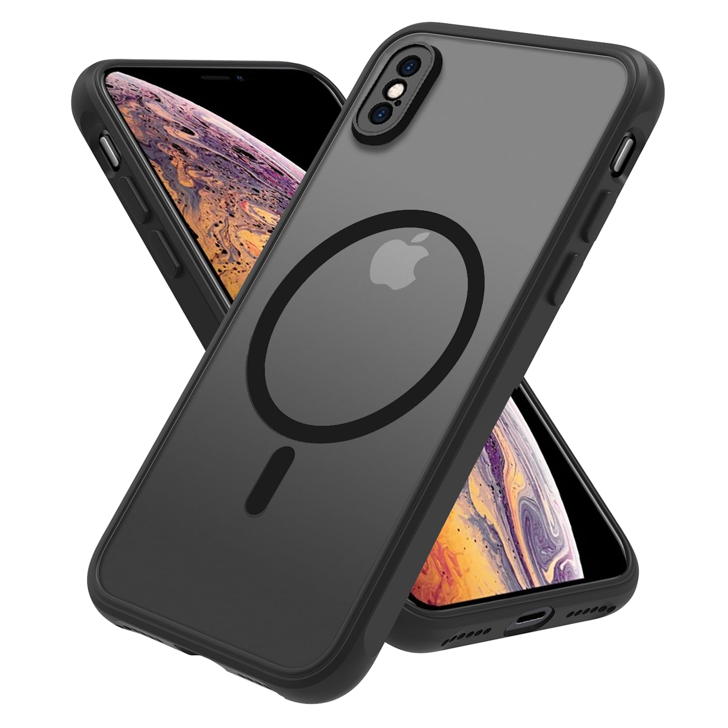 Pinlisheng Magnetic For Iphone Xs Max Case,Compatible With Magsafe,Military Grade Drop Tested, Shockproof Matte Translucent Hard