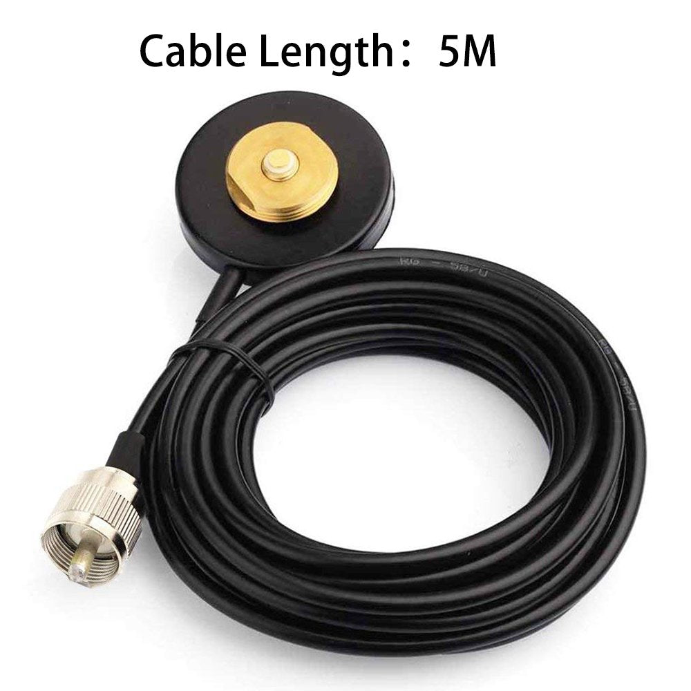 Tengko Nmo Mount Magnetic Base 16 Ft/ 5M Antenna Cable Roof Or Trunk For Mobile Radios Pl259 Connector For Yaesu Kenwood Vertex