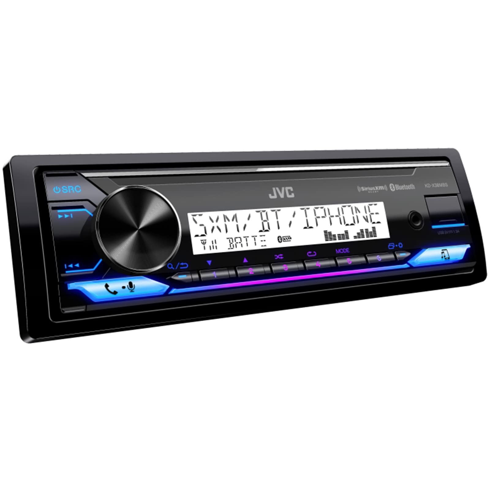Jvc Kd-X38Mbs Single Din Mechless Usb Aux Bluetooth Car Digital Media Stereo Receiver With 1 Pair (Qty 2) Jvc Cs-Ms620 6.5'' 2-W