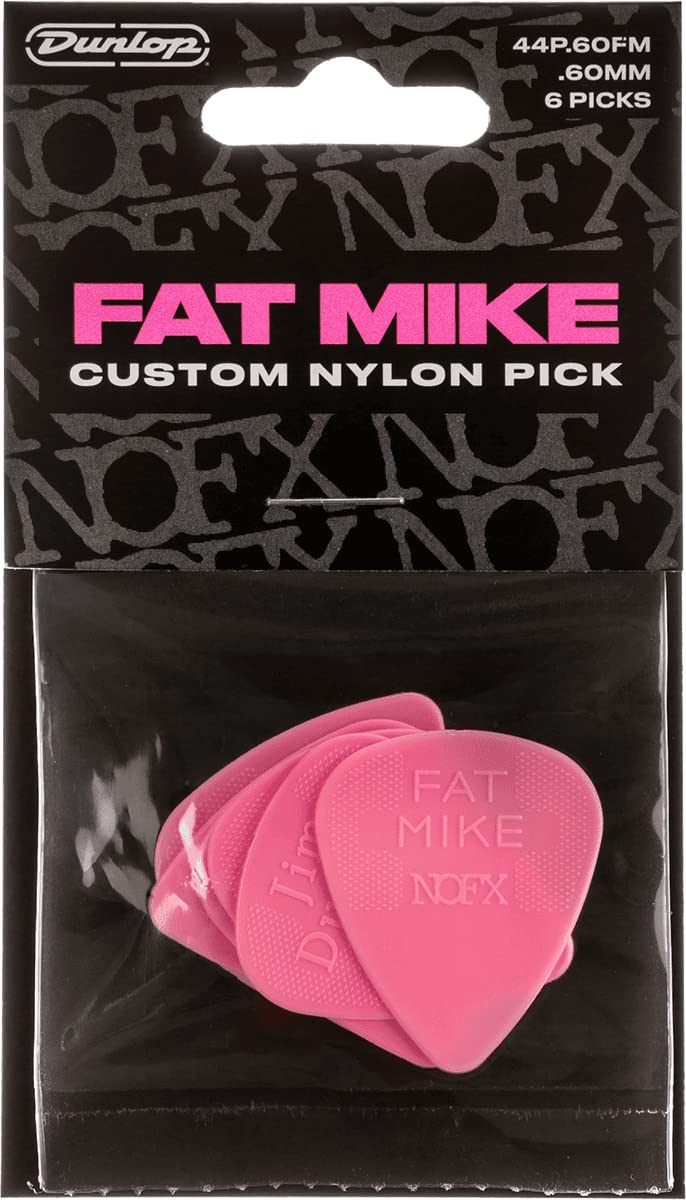 Jim Dunlop Fat Mike Custom Nylon 0.60 Mm Pick 6 Pack (Adu 44P060Fm), Natural