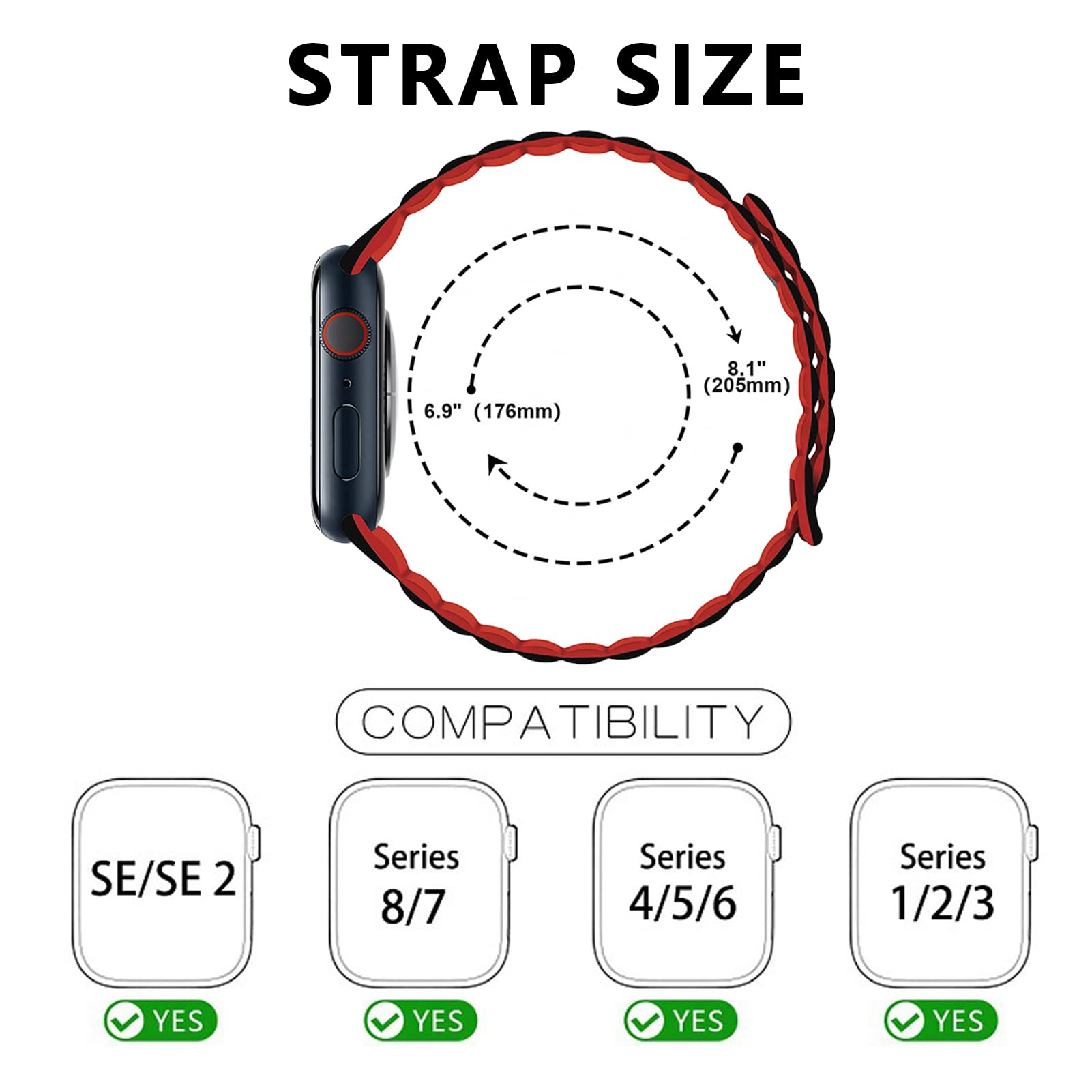 Raycarrey Magnetic Silicone Bands Compatible With Apple Watch Band 44Mm 45Mm 42Mm 49Mm,Soft Adjustable Wristband Replacement Str