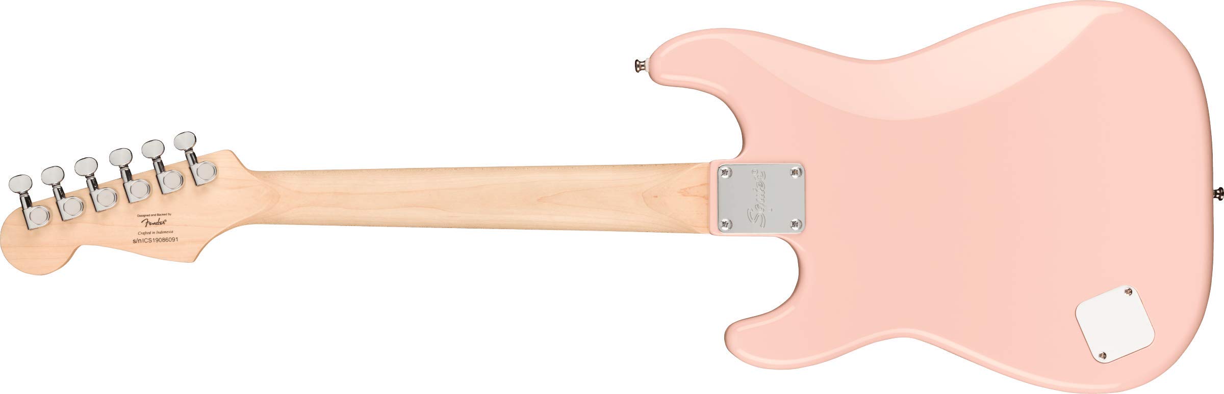 Squier Mini Stratocaster Electric Guitar, Shell Pink, Laurel Fingerboard