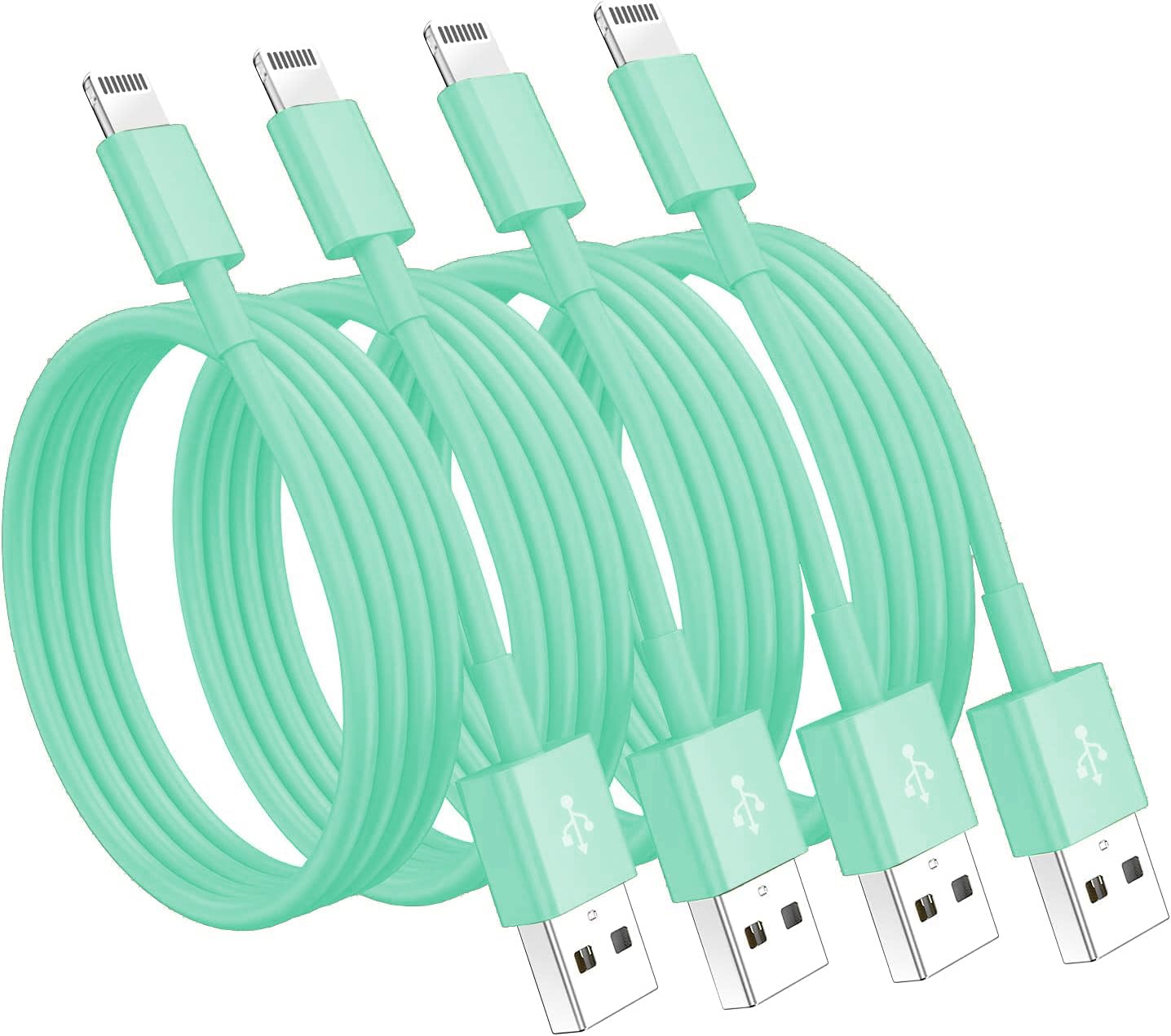 4 Pack [Apple Mfi Certified] Apple Charging Cables 1Ft, Iphone Chargers Lightning Cable 1 Foot, Fast Iphone Charging Cord For Iphone 14/14Pro/13/13Pro/12/11/11Pro/11Max/ X/Xs/Xr, Ipad(Light Green)