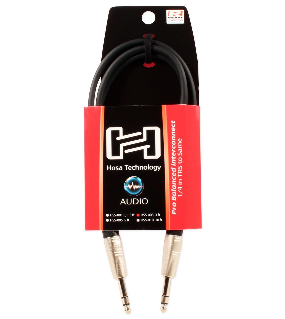 Hosa Hss 003 Pro Balanced Interconnect, Rean 1/4 Inches Trs To Same, 3 Feet