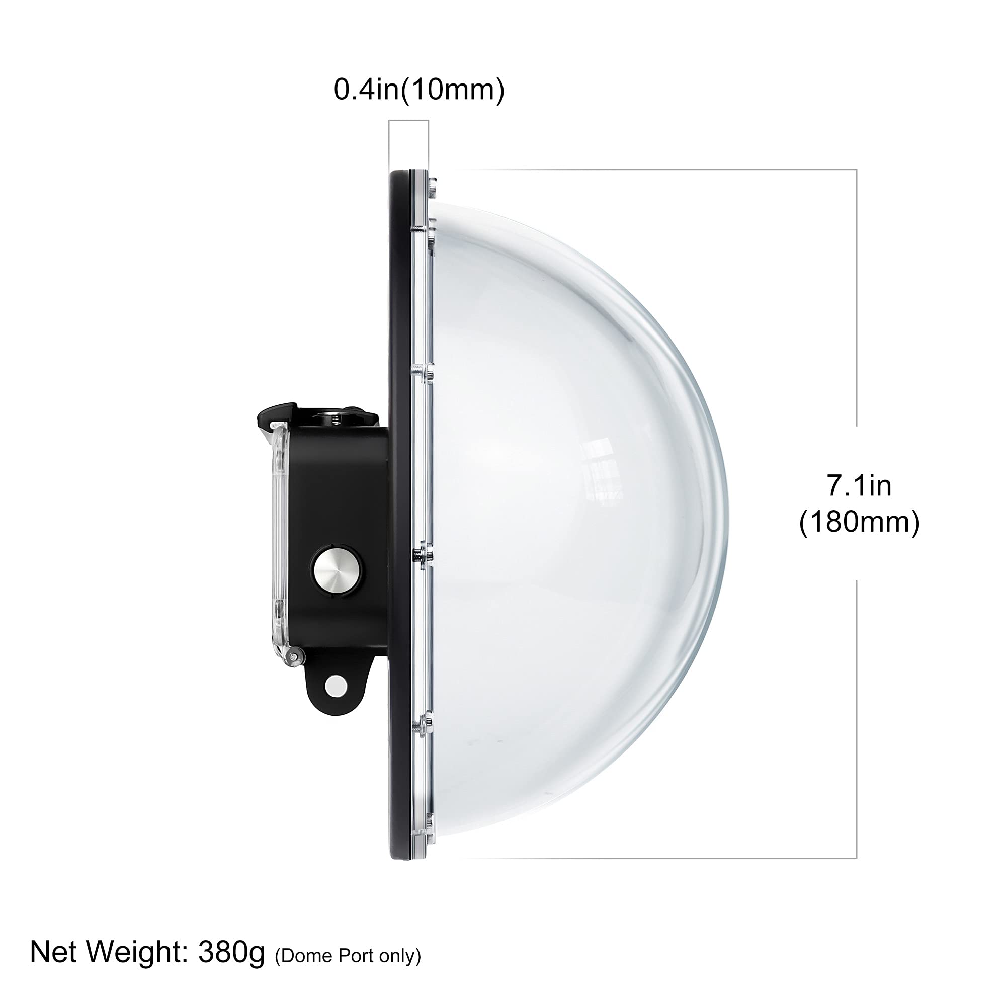 Yallsame Dome For Gopro 8 Waterproof Dome Housing Case With Front Screen Window, Floating Hand Grip, Trigger Underwater Diving S