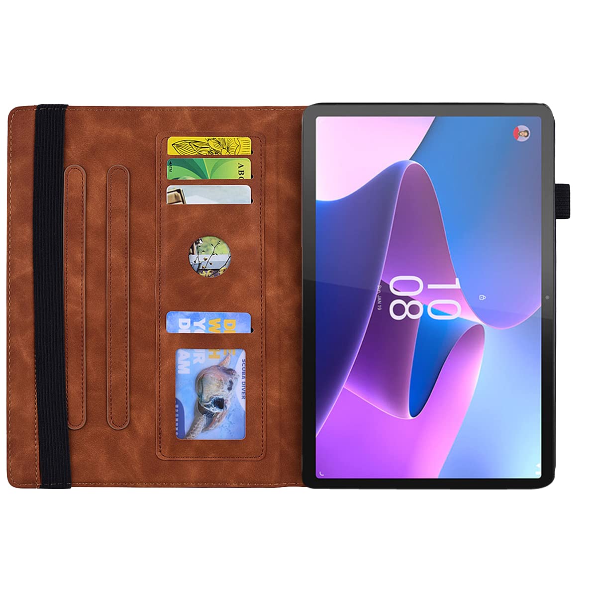 Tipoyoroo For Lenovo Tab P11 2Nd Gen/Xiaoxin Pad Plus 2023 11.5'' Tb350Fu/Tb350Xu Pu Leather Folio Stand Cover Shell With Card P