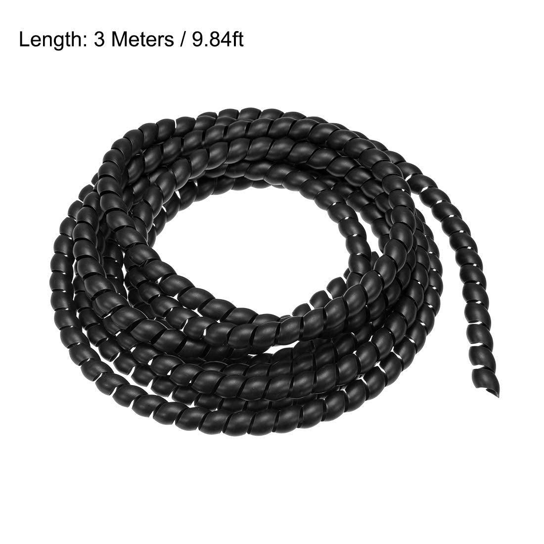 Uxcell Flexible Spiral Cable Wrap Wire Cord Wraps Management Sleeve 8Mm X 10Mm Computer Wire Manage Cord 3 Meters Length Black
