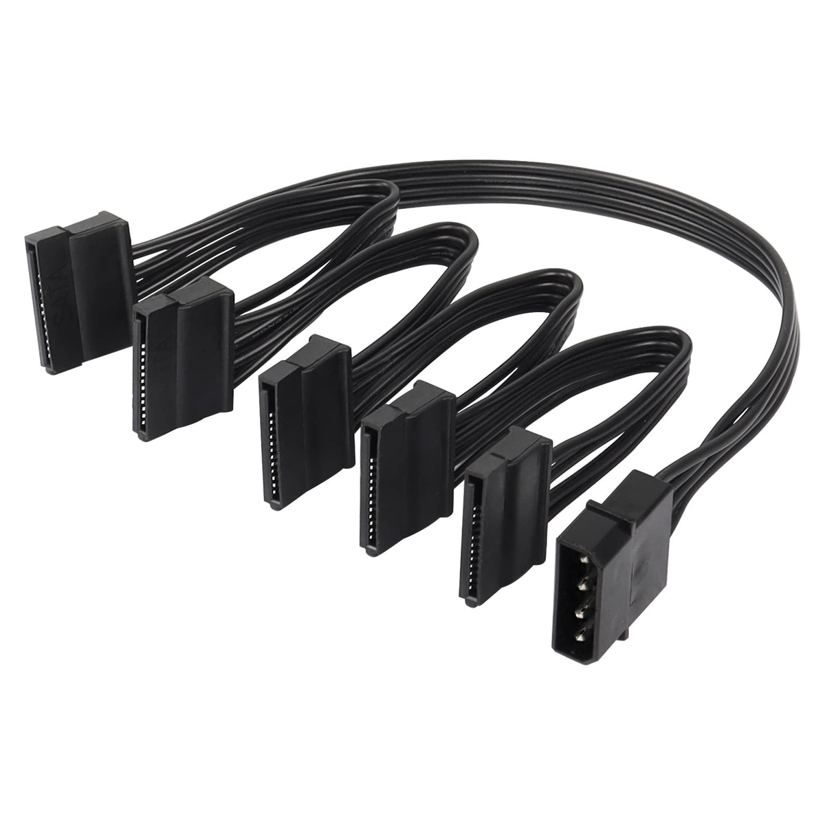 Sinloon Ide To Sata Power Splitter Cable, Lp4 4 Pin Male To 5 Sata Female Power Extension Hard Drive Cable,For Hdd Ssd And Optic