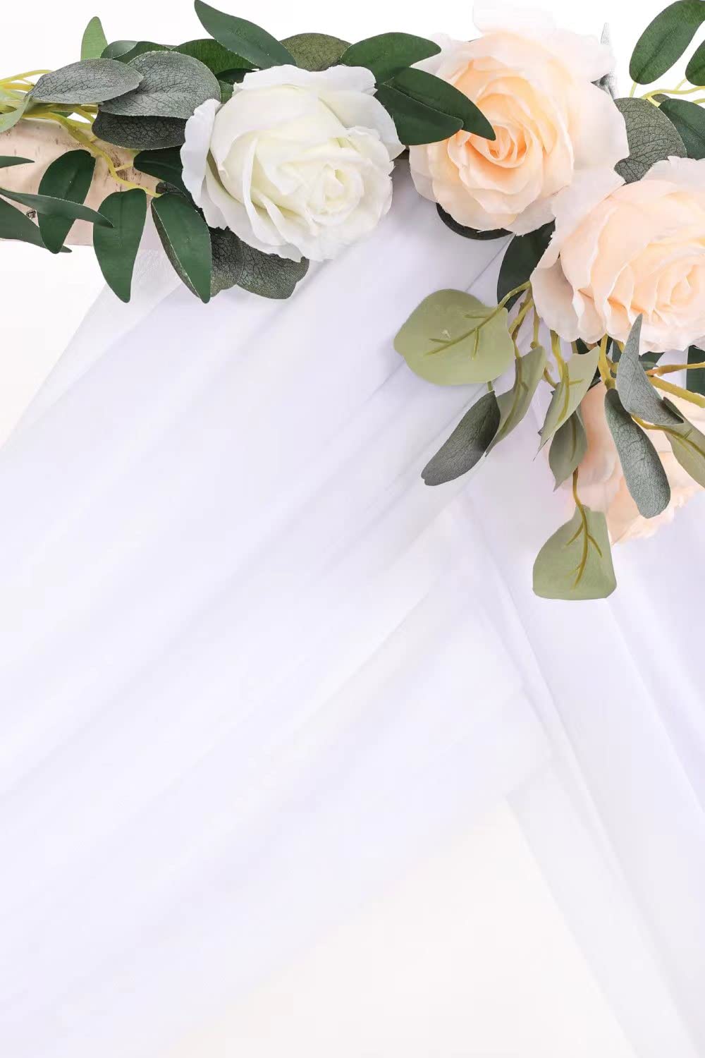 Linxtar 2 Panels White Wedding Arch Drapery 6 Yards Long And 30'' Wide Sheer Chiffon Wedding Arch Draping Fabric For Party Backd