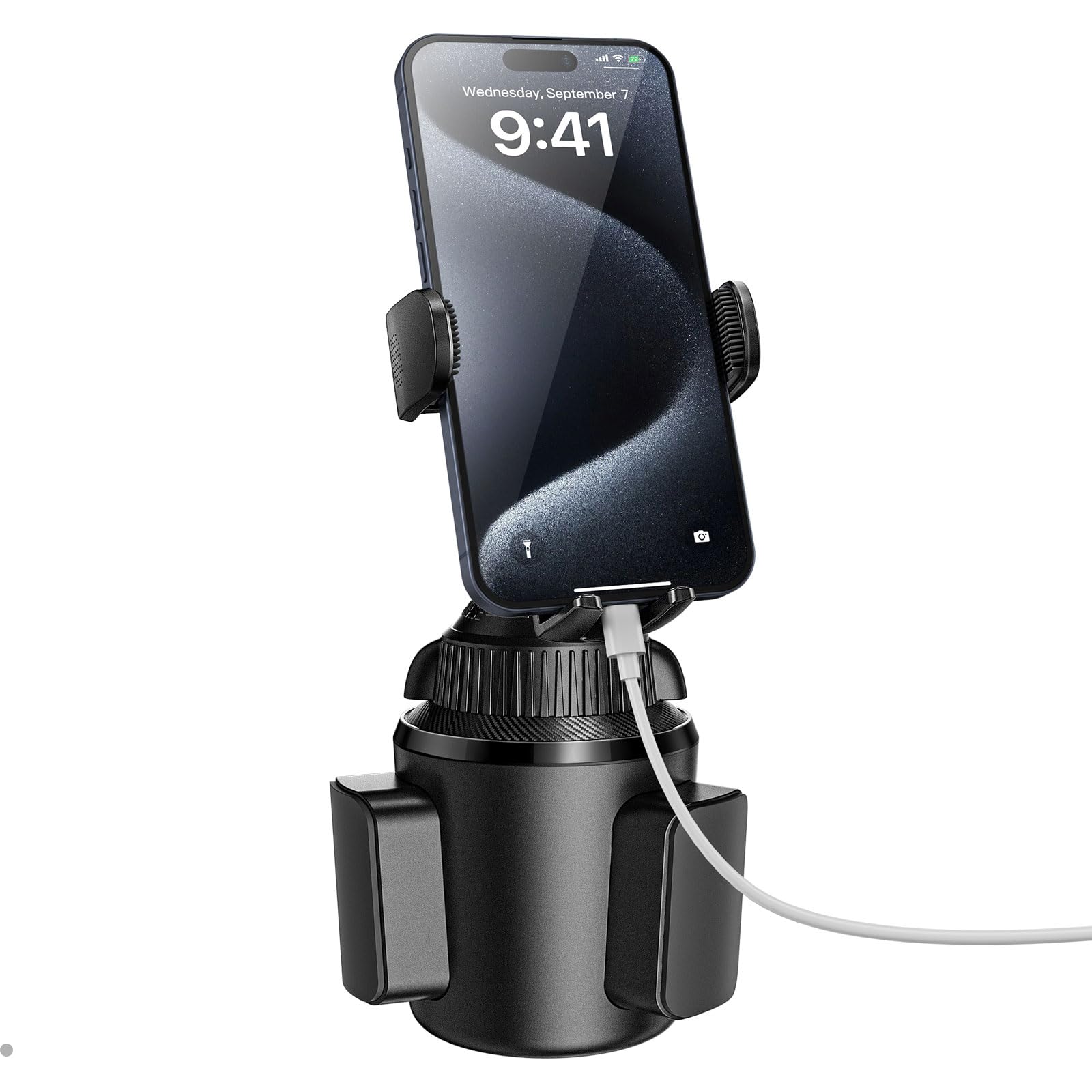 Apps2Car Universal Car Cup Phone Holder | Quick Extension Long Arm | 360 Swivel | Adjustable For Iphone, Samsung, Google, And Al