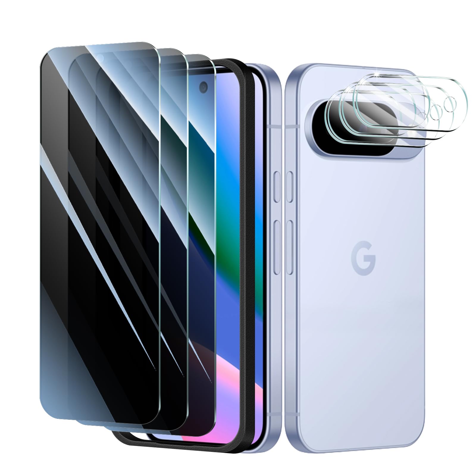 3+3+1-Pack, Privacy Screen Protector and Camera Lens Protector for Google Pixel 10 with Installation Alignment Aid, Anti-Spy Tem