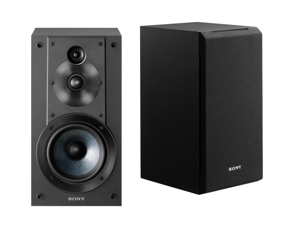 Sony SSCS5 3 Way 3 Driver Bookshelf Speaker System (Pair)   Black