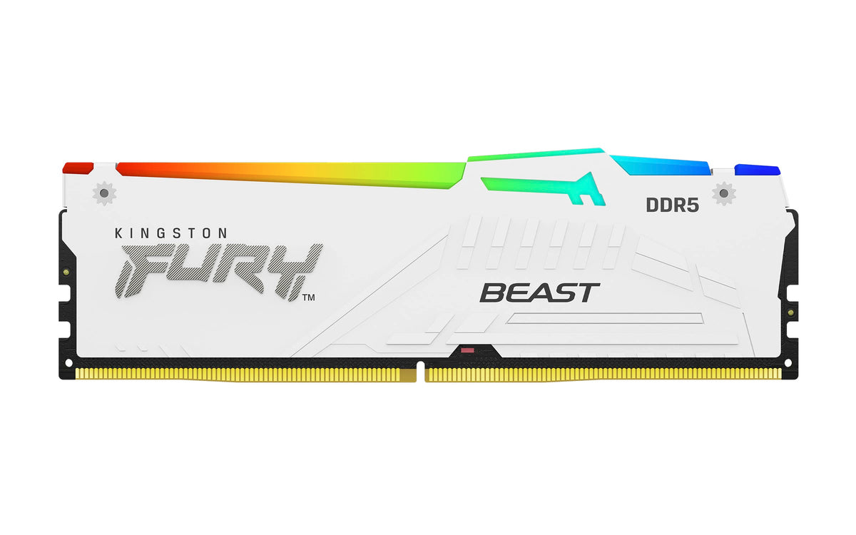 Kingston Fury Beast White Rgb Xmp 32Gb 6000Mt/S Ddr5 Cl30 Dimm Desktop Gaming Memory Kit Of 2   Kf560C30Bwak2 32