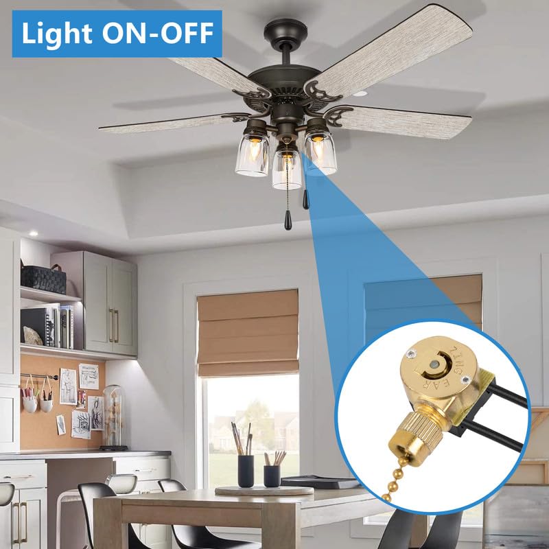 Ceiling Fan Switch Zing Ear Ze 109M Pull Chain Switch On/Off Light Switch For Hunter Ceiling Fan Light Lamp Replacement