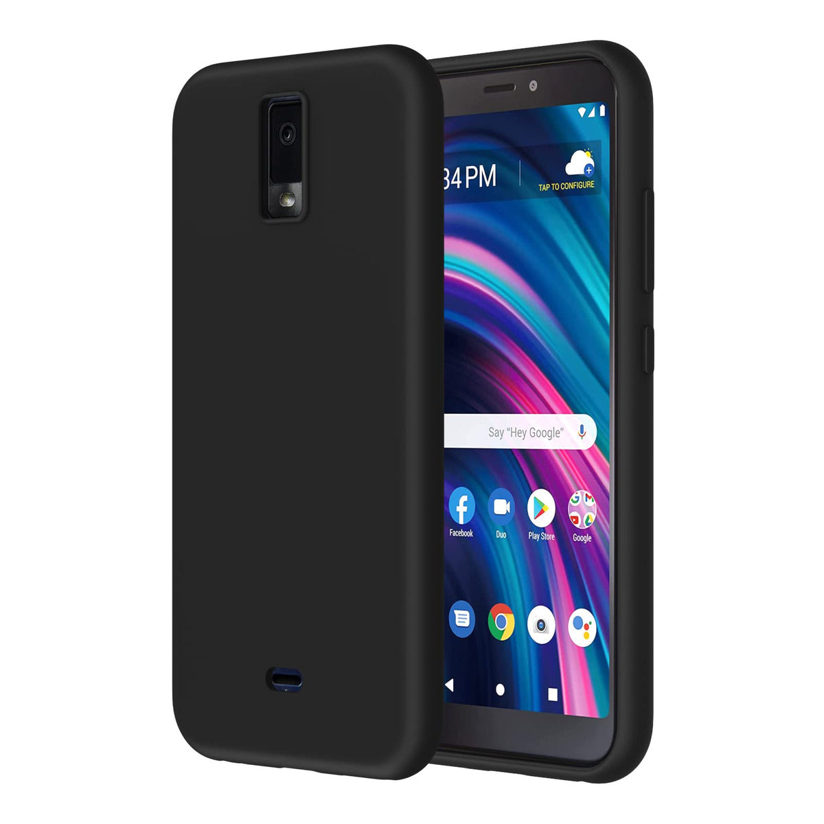 Chuang Case For Blu View 3 B140Dl Phone Case Tpu Soft Silicone Cover, Shockproof Silicone Phone Case With Microfiber Lining(Blac