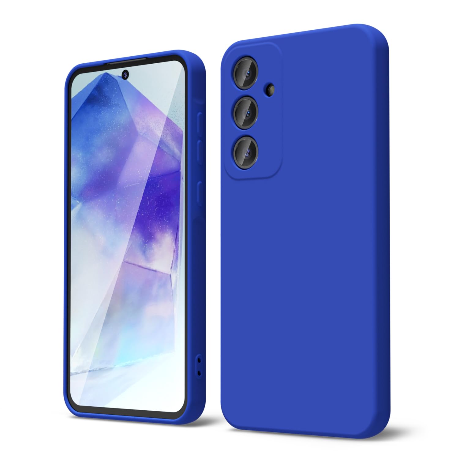 Oakxco For Samsung Galaxy A55 5G Case Liquid Silicone, Soft Rubber Gel Elegant Aesthetic Basic Simple Cover, Cute Thin Slim Tpu