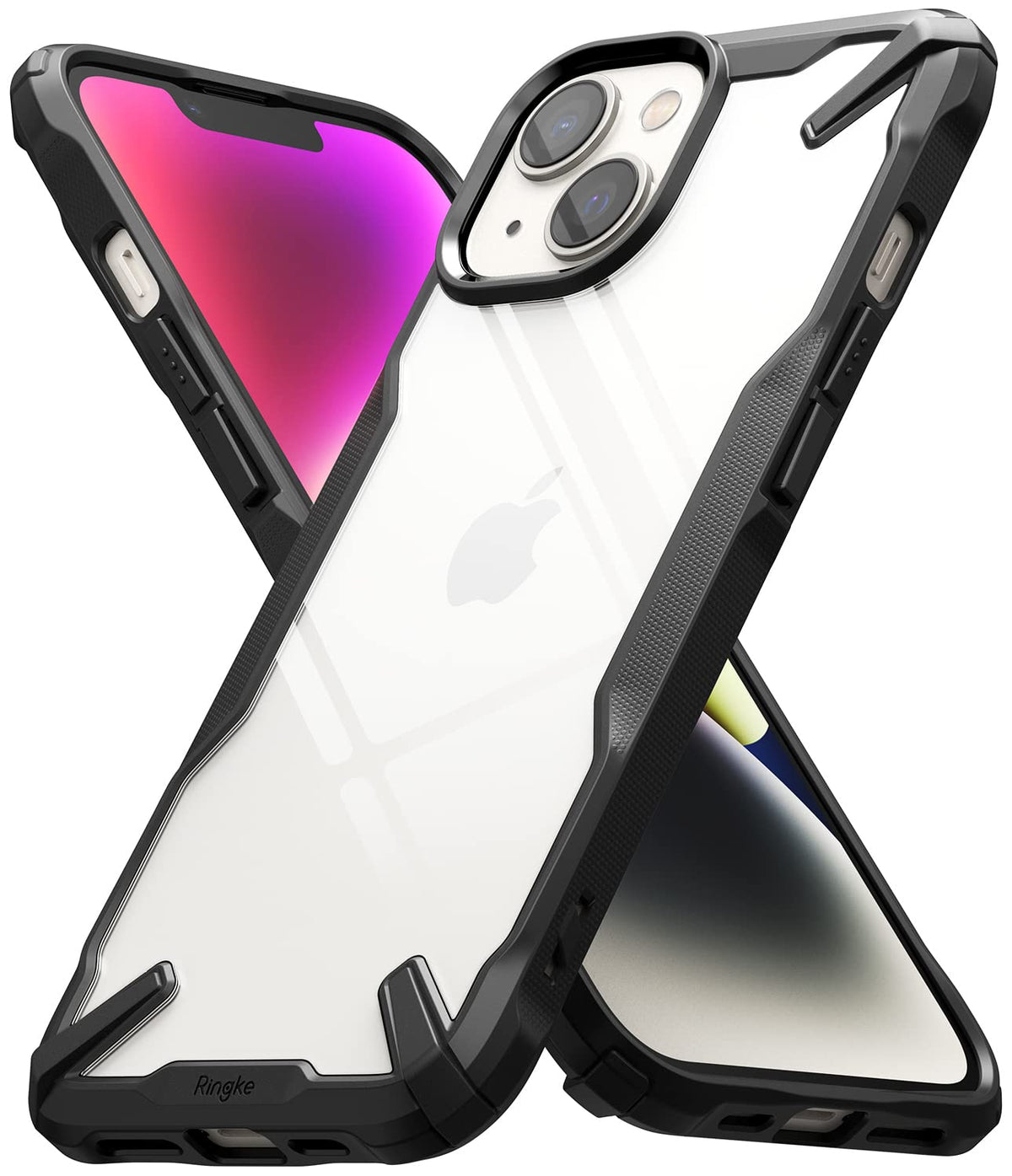 Ringke Fusion X [Anti Scratch Dual Coating] Compatible With Iphone 14 Case 6.1 Inches, Augmented Bumper Clear Hard Back Heavy Du
