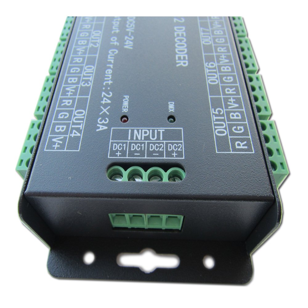 High Power 24 Channel 3A/Ch Dmx512 Controller Led Decoder Dimmer For Project
