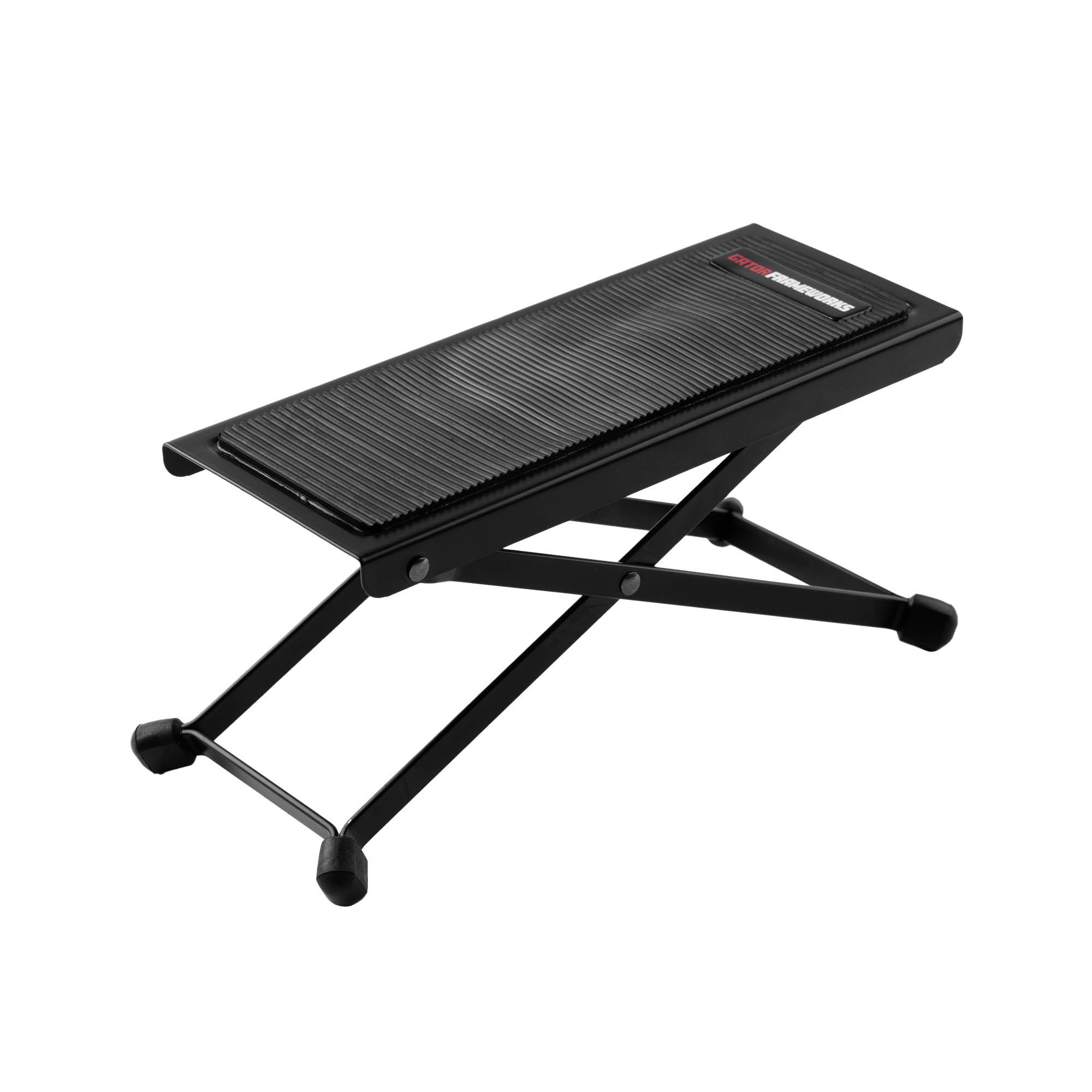 Gator Frameworks Ergonomic Guitar Foot Rest for Practice or Performing with (5) Height Adjustable Playing Positions and Rubberiz