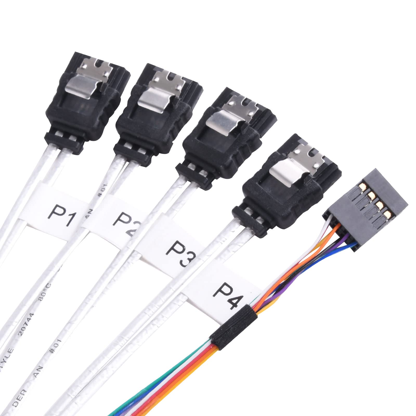 12Gb Minisas Hd Sff 8643 To Sata 7Pin+Sideband Cable 0.5M