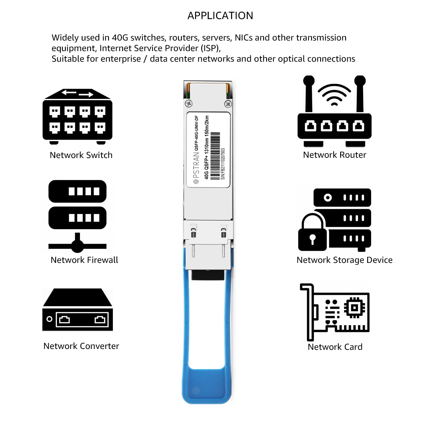 Opstran 40Gbase Univ Qsfp+ Optical Transceiver Module Compatible With Dell Force10 407 Bbrc 40Gbase Lm4 40G Qsfp+ Lm4 Duplex Lc