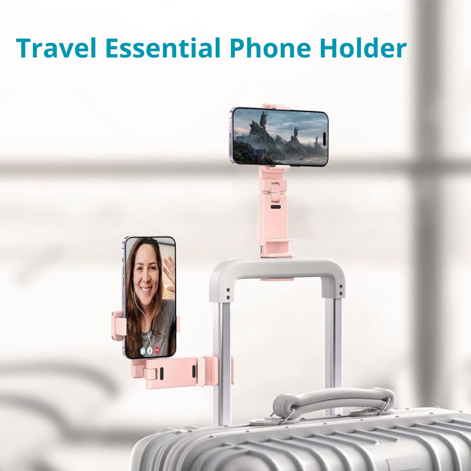 2 Pack Pink Airplane Phone Holder For Iphone Samsung And Other Phones Travel Essentials Accessories Cruise Car Mount Cell Stand