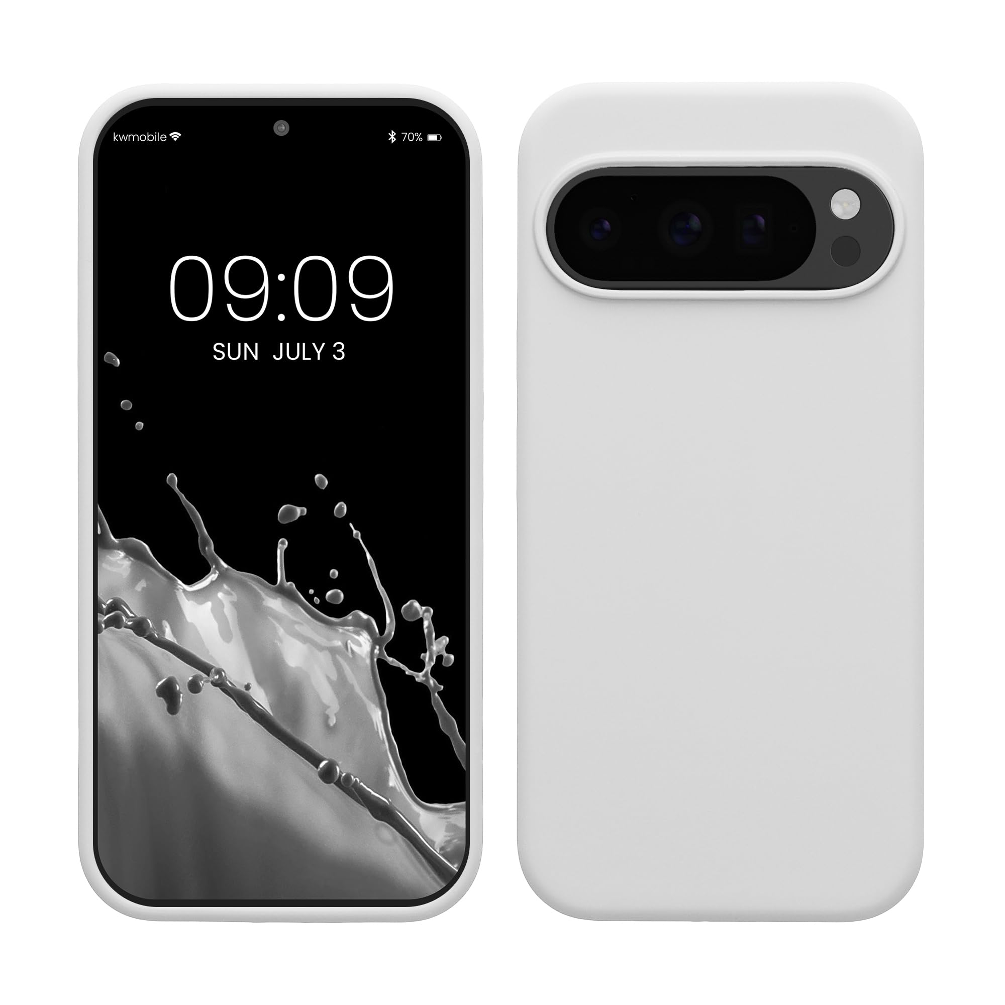 kwmobile Case Compatible with Google Pixel 10 / Pixel 10 Pro Case - TPU Silicone Phone Cover with Soft Finish - White Matte