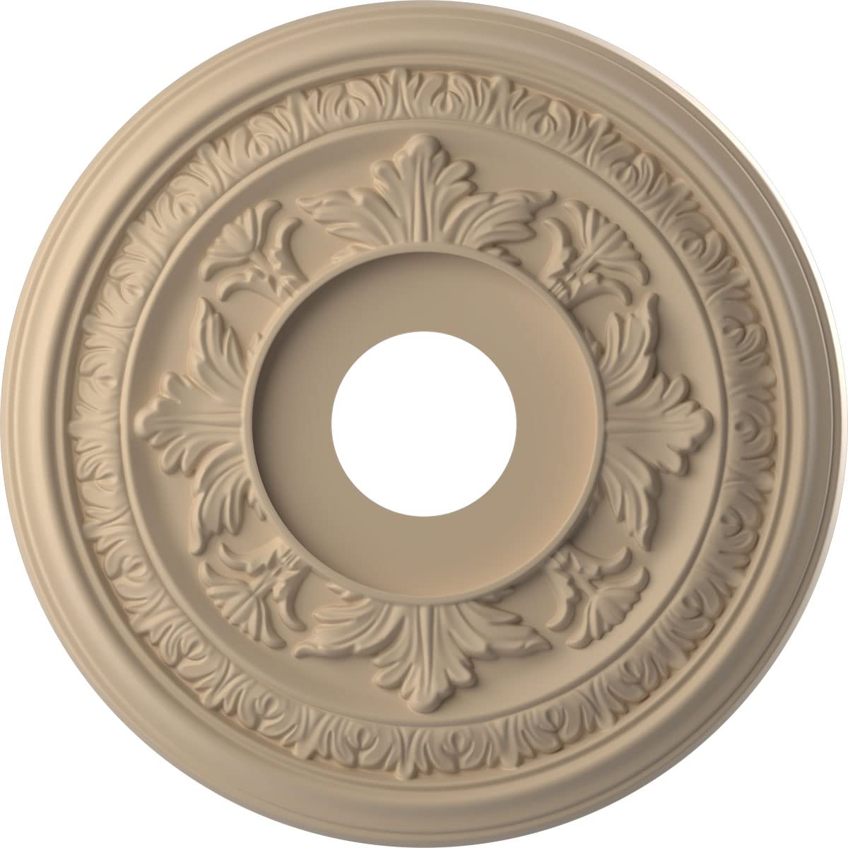 16OD x 3 1/2ID x 1P Baltimore Thermoformed PVC Ceiling Medallion (Fits Canopies up to 6 1/2), UltraCover Satin Smokey Beige