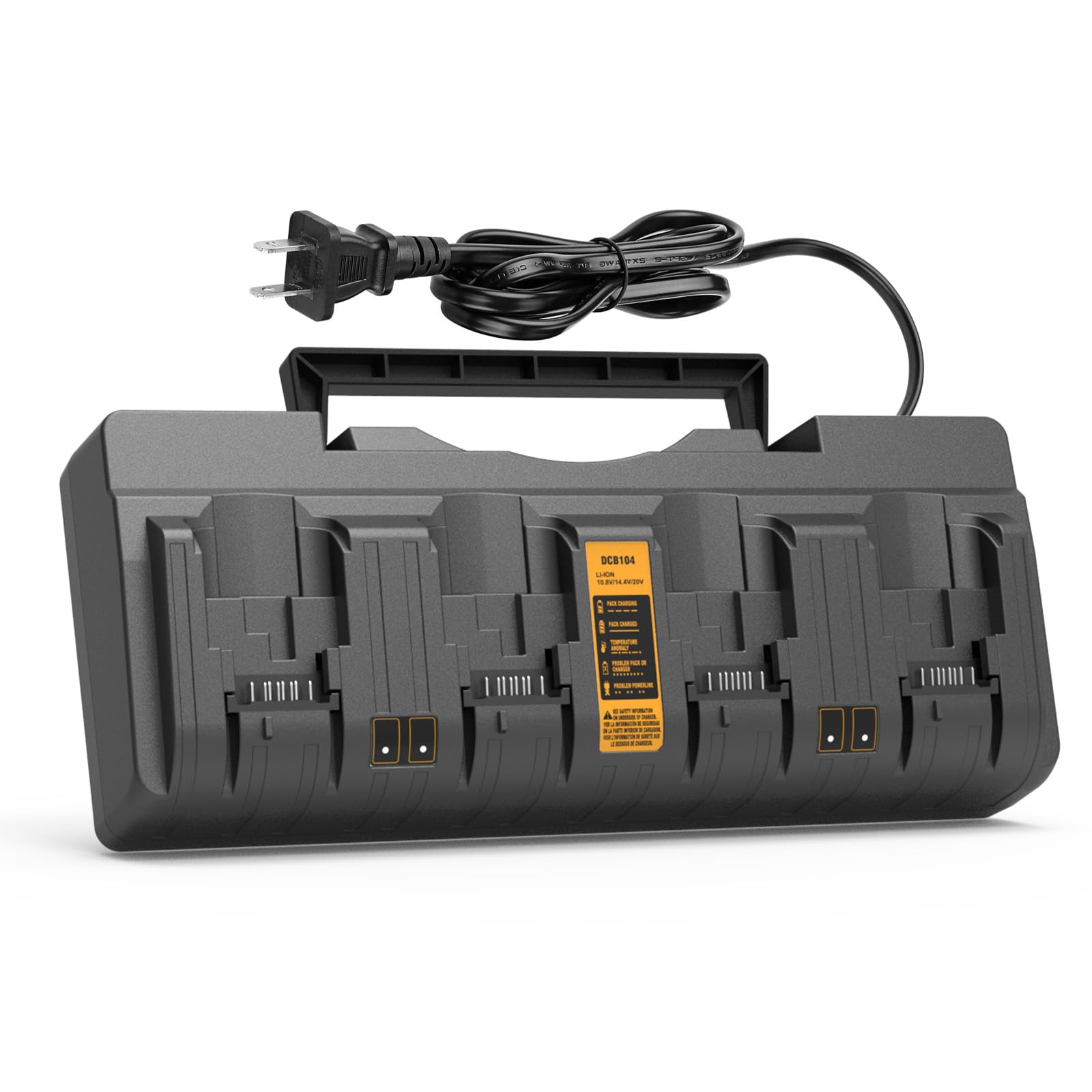 Powilling 20V DCB104 Compatible with Dewalt Battery Charger Station, 4 Port Fast Rapid Charging Station for All Dewalt 12V 20V M