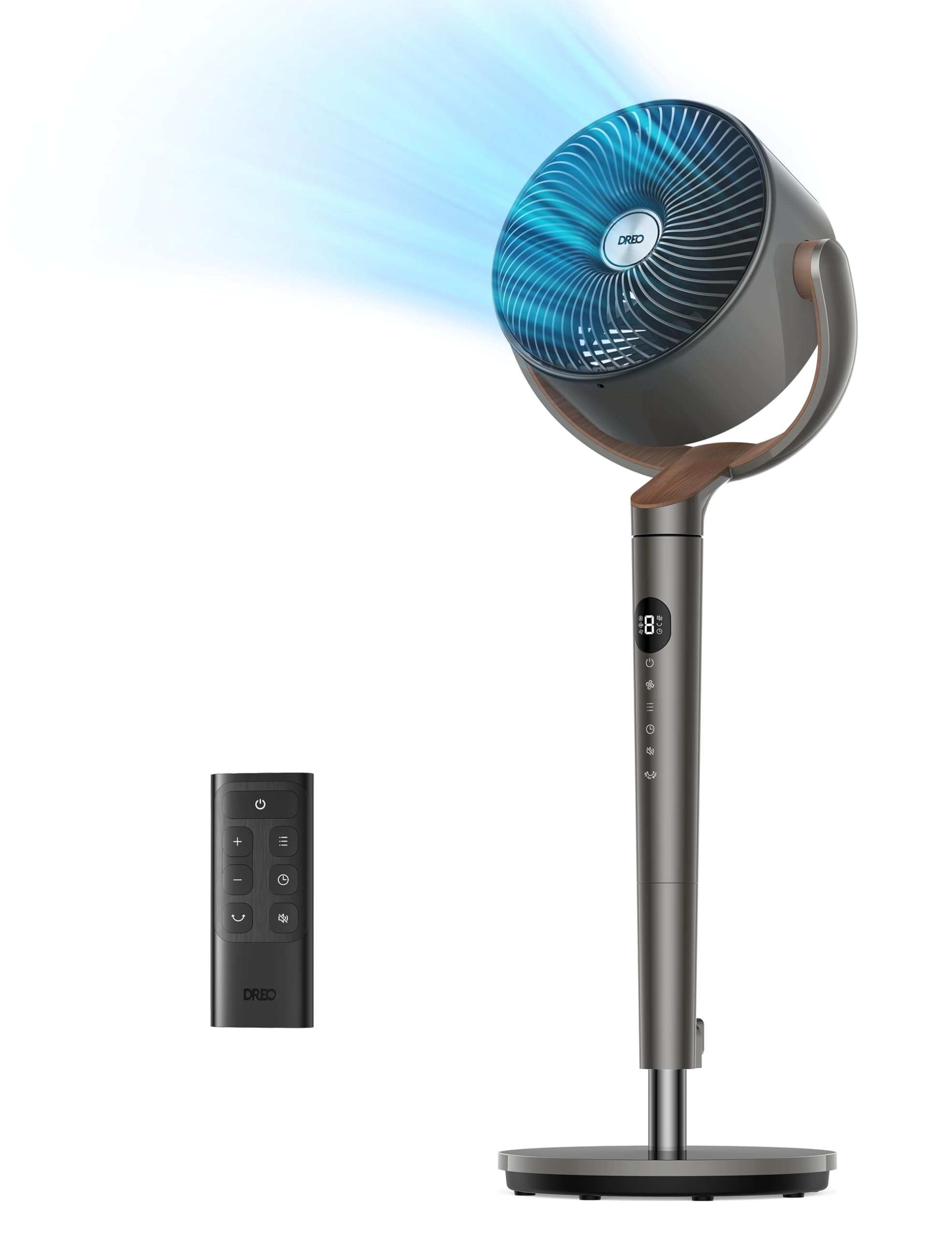 Dreo Fan For Bedroom, 120� Oscillating Standing Fan, Quiet Floor Fan With Dc Motor, 82Ft Pedestal Fan For Whole Room, 8 Speeds, 3 Modes, 20Db, 120� Manual Vertical, 35 40' Adjustable Height, 8H Timer