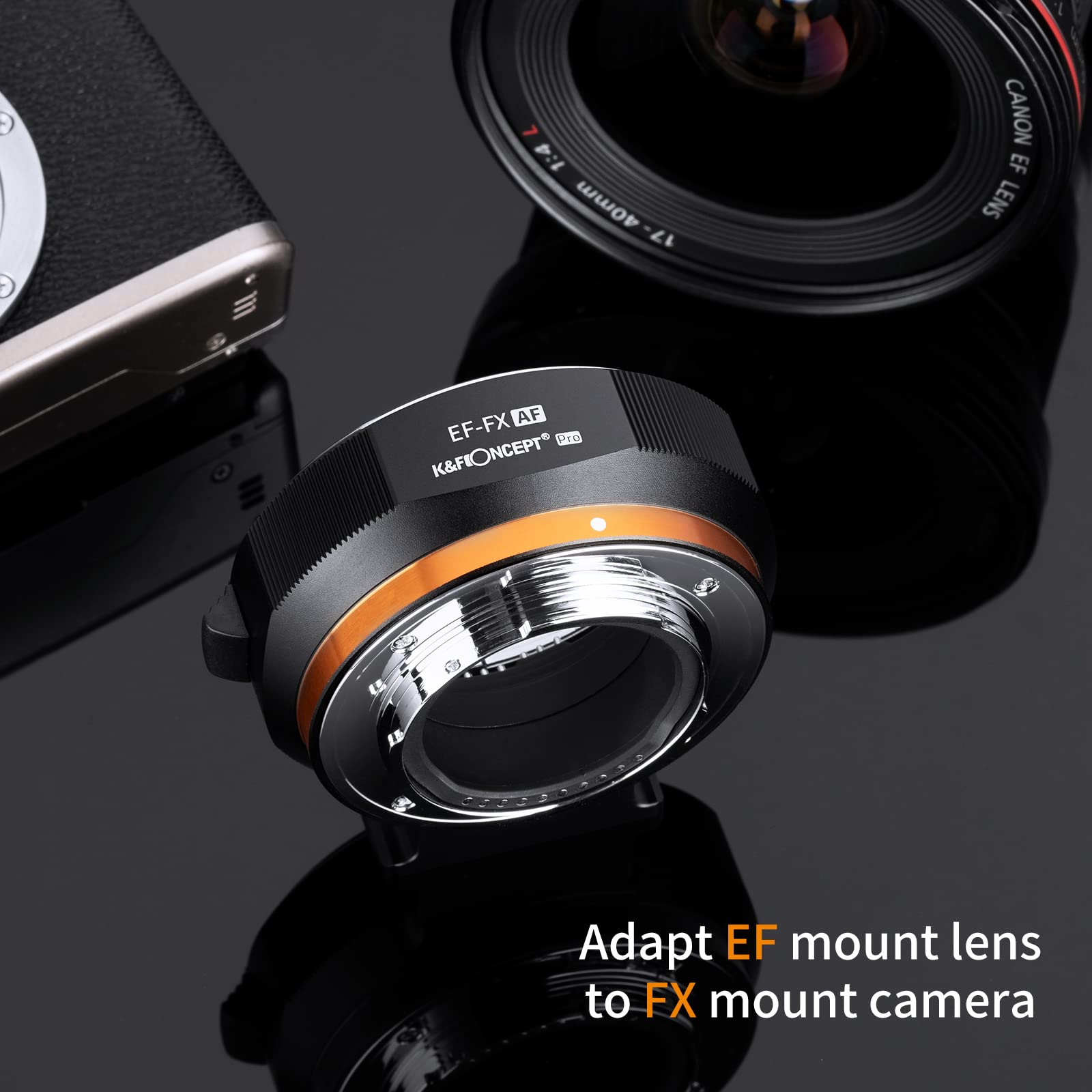 K&F Concept Auto Focus Ef/Ef S To Fx Lens Mount Adapter, Electronic Lens Mount Adapter Ring Compatible For Canon Ef Ef S Mount Lens To Fuji Fx Mount Cameras