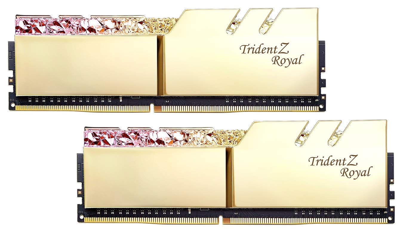 G.Skill 32Gb Ddr4 Trident Z Royal Gold 3600Mhz Pc4 28800 Cl19 1.35V Dual Channel Kit
