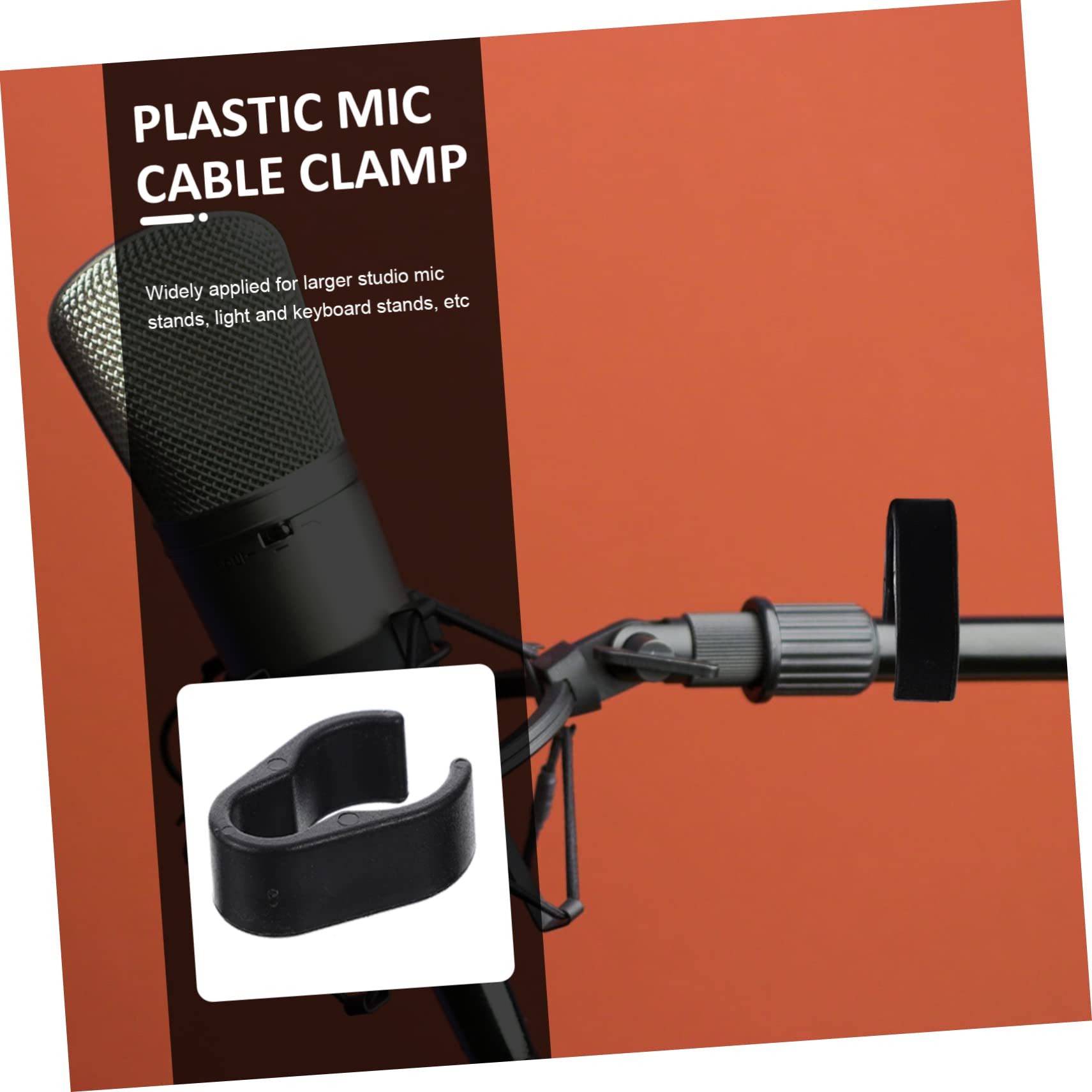 Topperfun 10Pcs Microphone Cable Clip, Microphone Bracket Cable Clip, Plastic Microphone Wire Clips, Microphone Pole Wire Clips