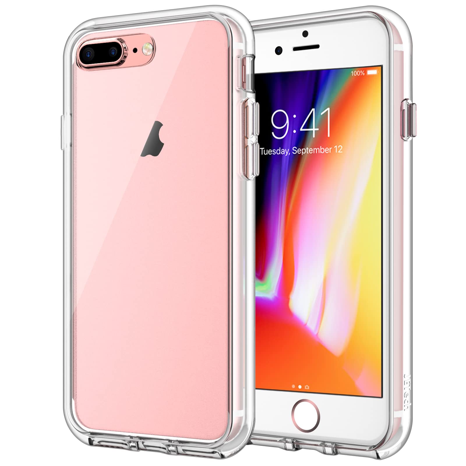 Jetech Case For Iphone 8 Plus And Iphone 7 Plus 55 Inch, Non Yellowing Shockproof Phone Bumper Cover, Anti Scratch Clear Back (C