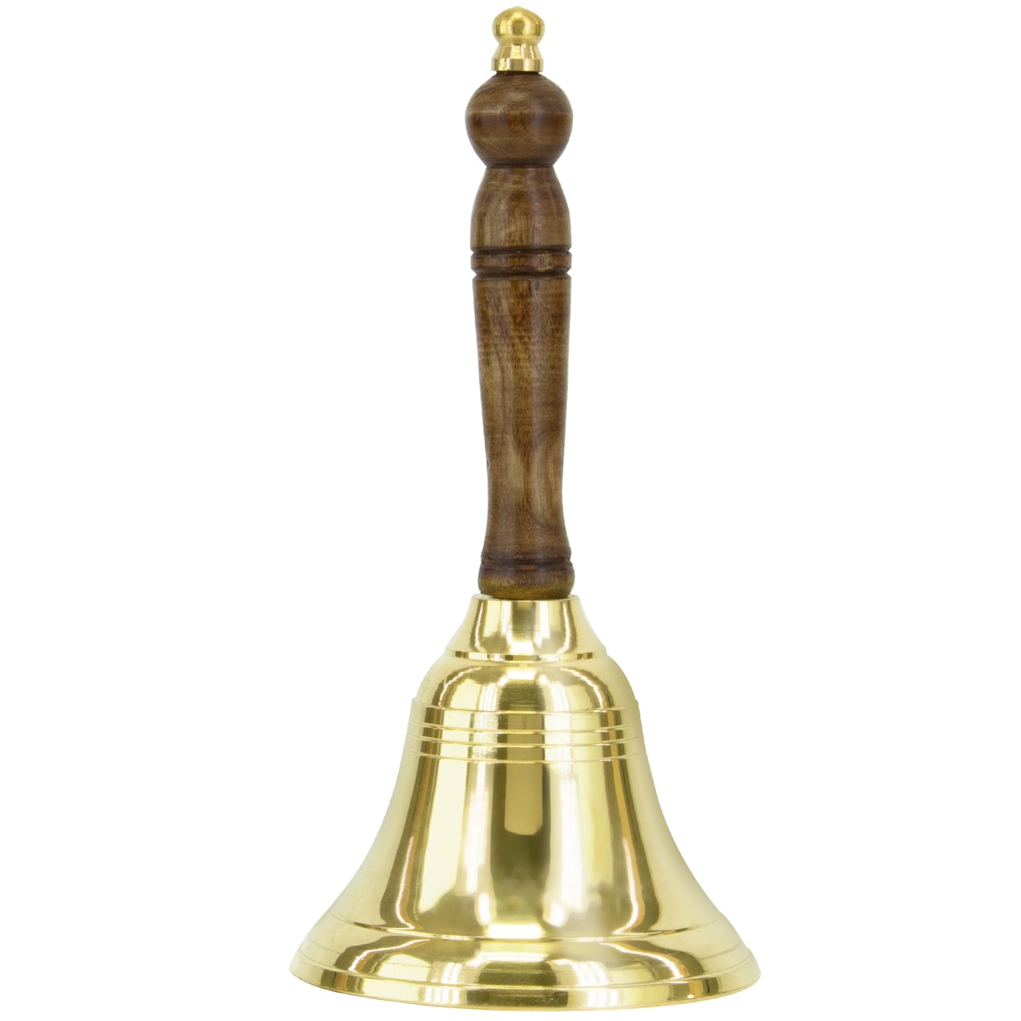 Large Hand Bell~ Super Loud Hand Call Bell With Brass Solid Wood Handle, Very Loud Hand Bell ~(4'' D, 9'' H) Hand Bells For Wedd
