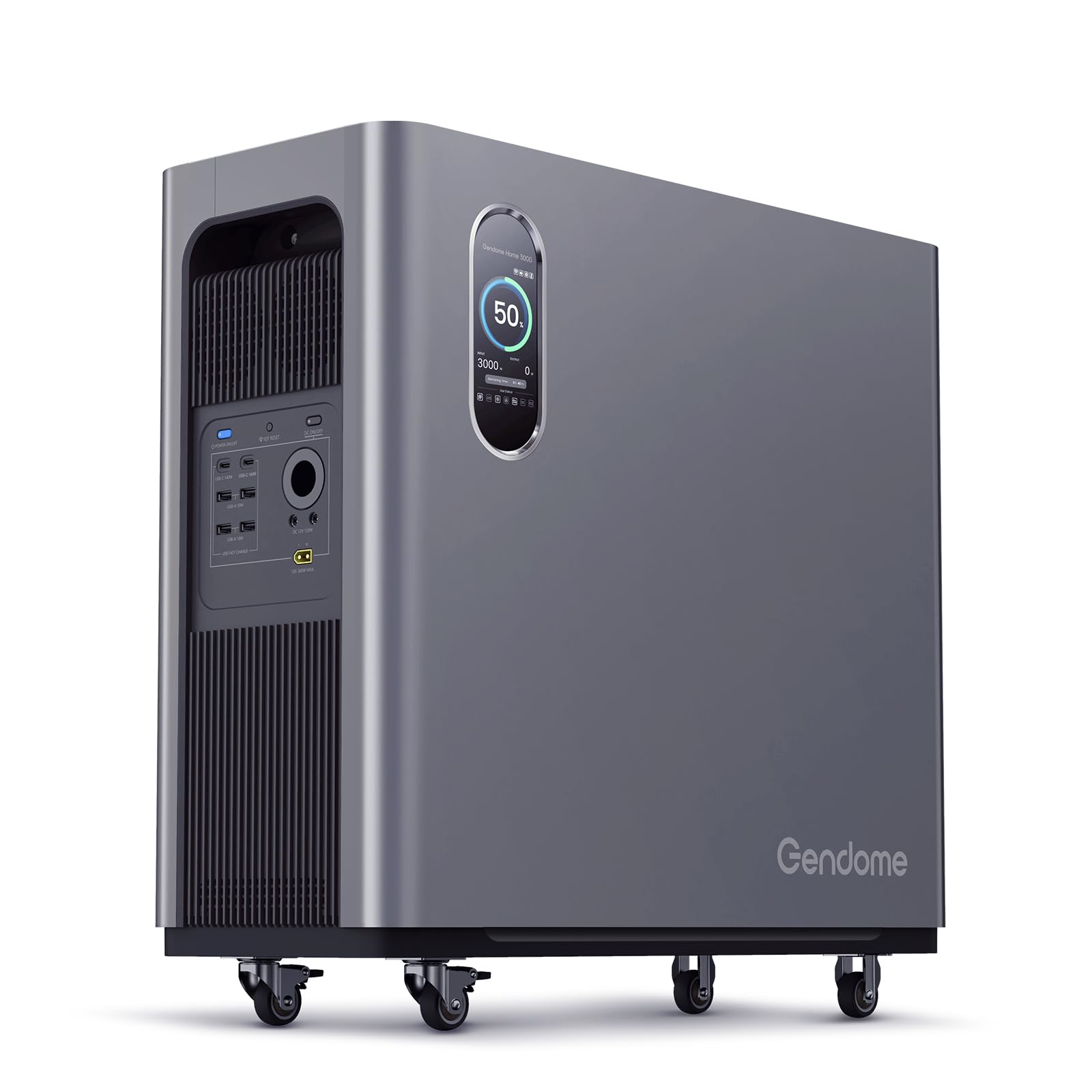 Gendome Portable Power Station Home3000, 3072Wh LiFePO4 Battery, 3000W AC/140W USB-C Output, 17 Output Ports, Power Station for 