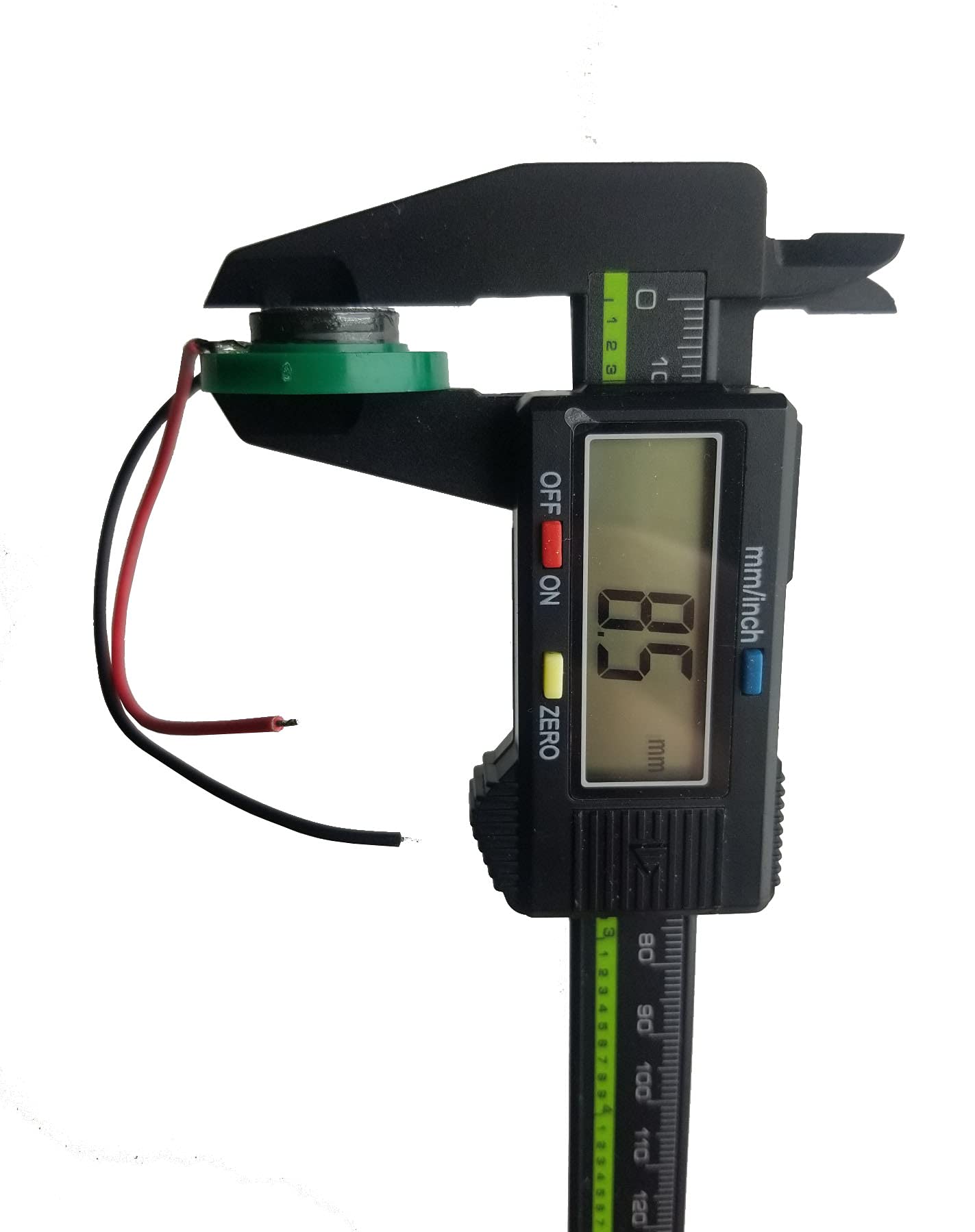 1In Speaker 26Mm 8 Ohm 1/4 Watt (0.25W) Nominal / 1/2 Watt (0.5 W) Maximum Power Output   Green Plastic Shell With 4 In (104 Mm) Wires