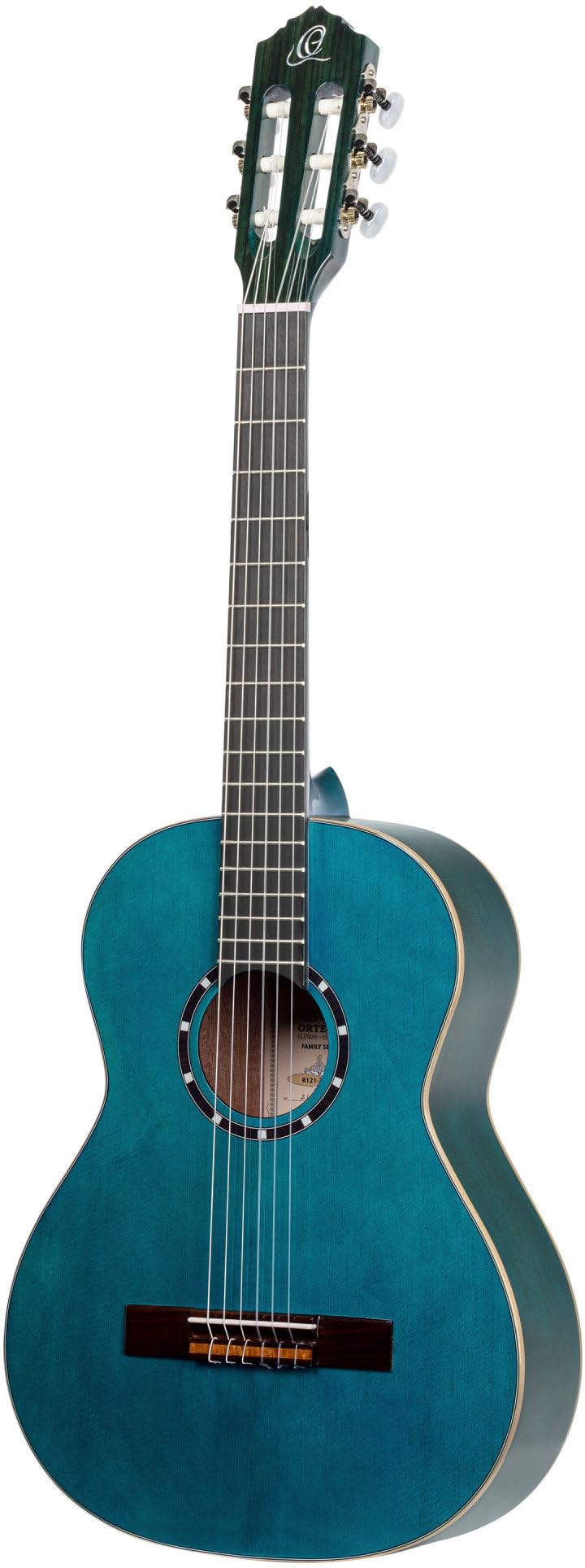 Ortega Guitars 6 String Family Series 3/4 Size Nylon Classical Guitar W/Bag, Right-Handed, Ocean Blue, (R121-3/4Oc)