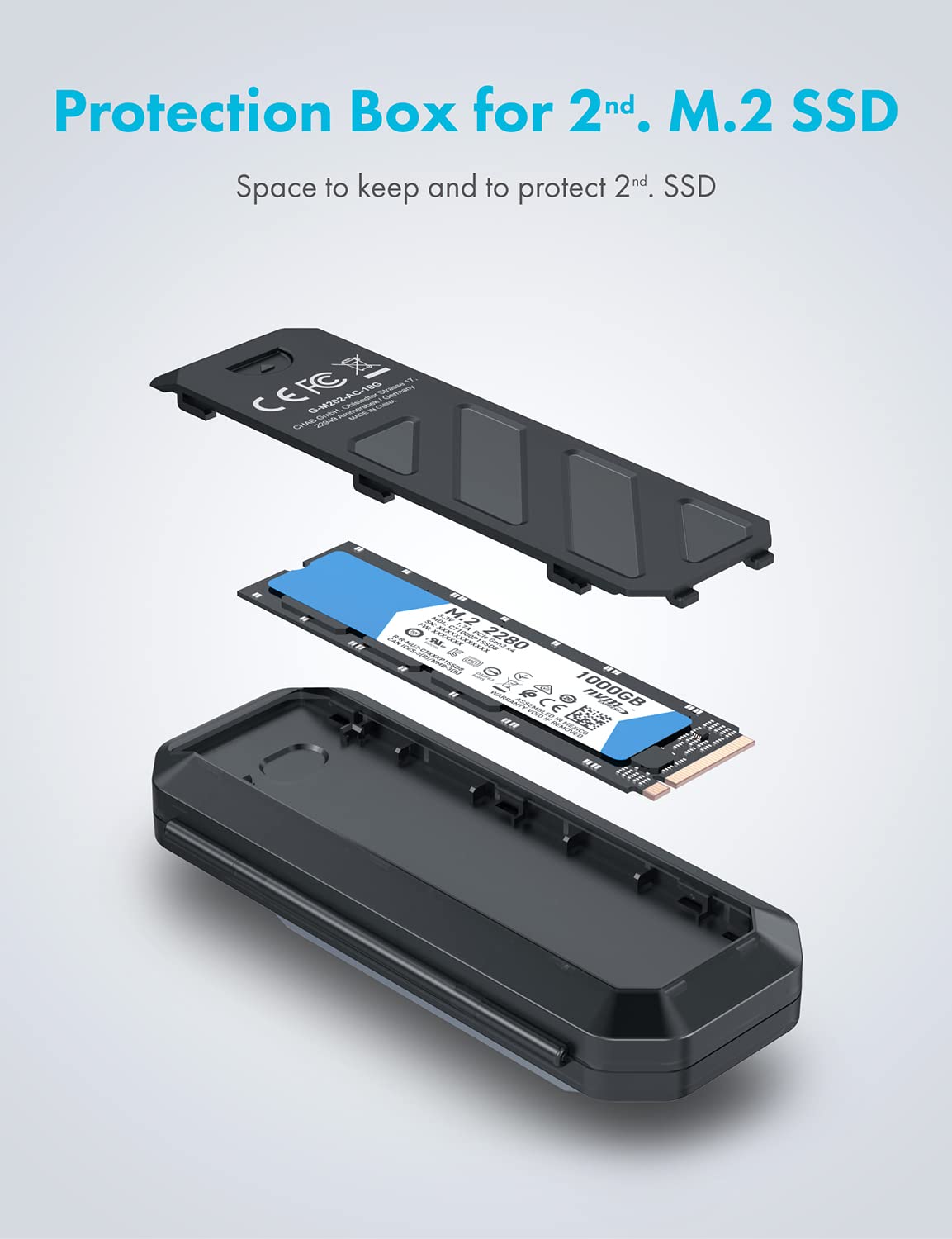 Graugear M.2 Nvme Sata Ssd Enclosure Adapter Tool Free, Usb C Usb3.2 Gen2 10Gbps M2 Ssd Enclsoure External Case Support Uasp Tri