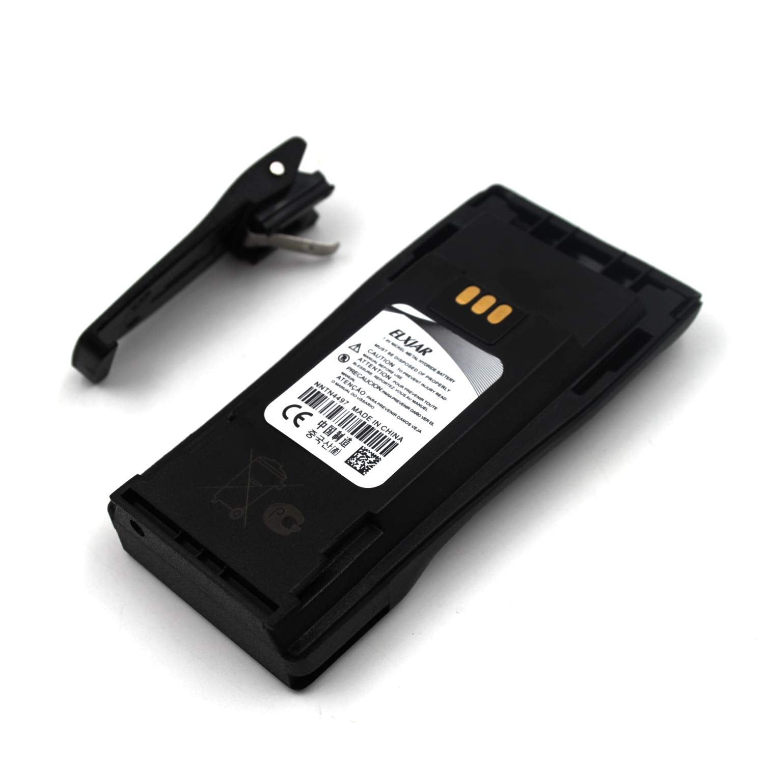 Elxjar (2 Pack) 7.2V 1800Mah Ni Mh Battery Nntn4497 Compatible For Motorola Radio Nntn4496 Cp040 Cp150 Cp200 Cp200D Cp380 Cp200Xls Ep450 Ep450 Pr400 Gp3188 Gp3688 Walkie Talkies With Belt Clip
