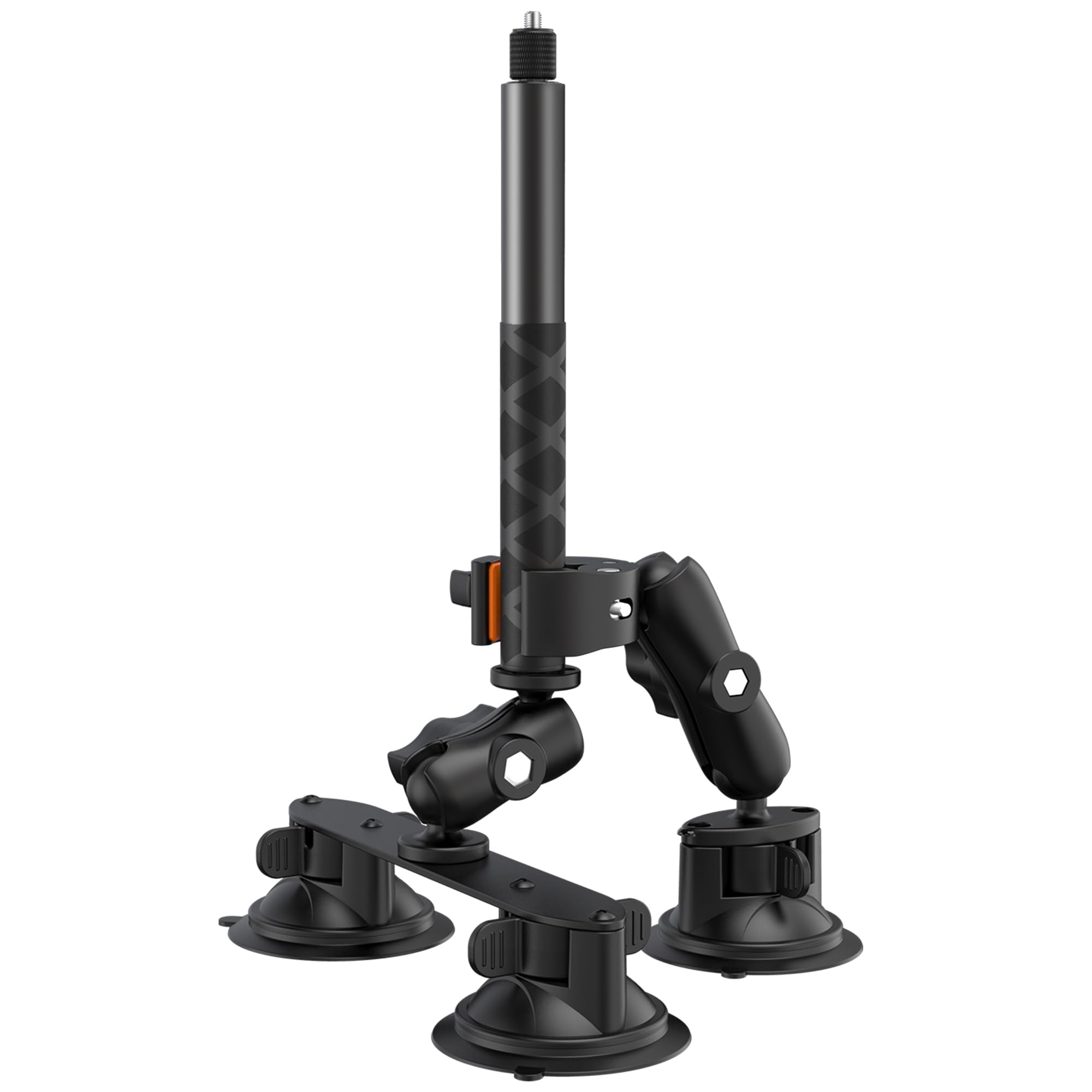 Suction Cup Car Mount Kit For Insta360, Suction Cups Mount With Invisible Selfie Stick For Insta360 X4 X3 X2 X One,Gopro,360� Rotation Car Holder For Windshield Window,Car Hood,Top Roof, Trunk Lid