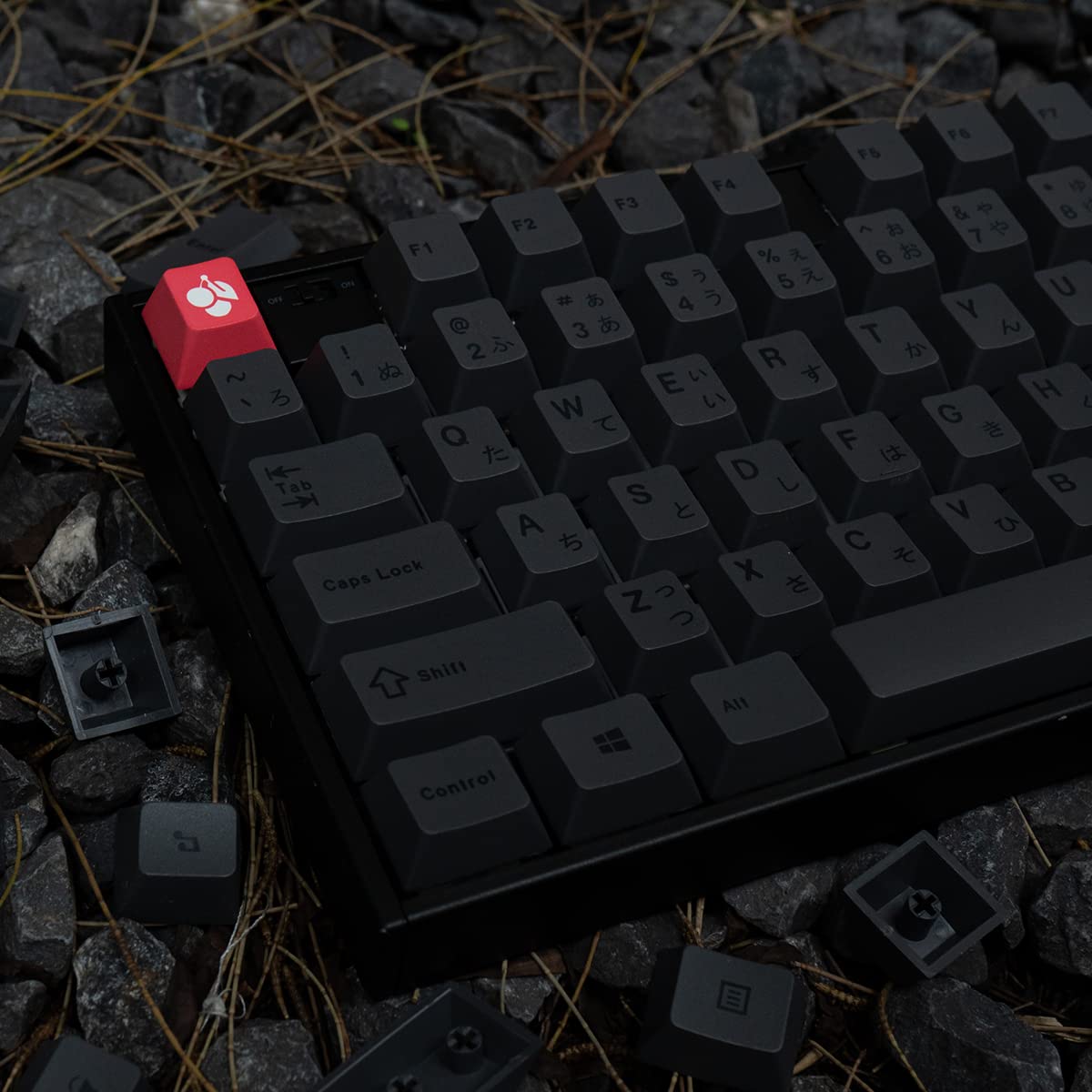 Mintcaps Pbt Gray Japanese Keycaps Cherry Profile Retro Dye Sub Keycaps Set 130 Keys Custom Keyboard Keycaps For 60% 65% 70% 75%