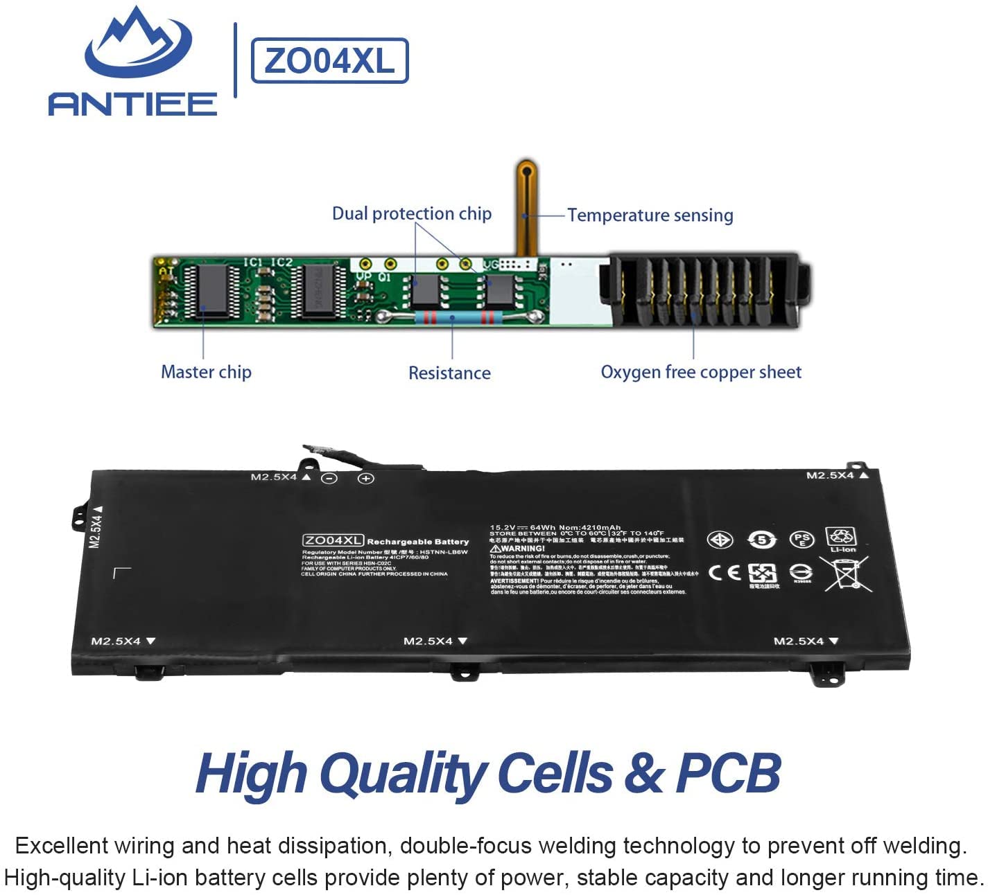 Antiee Zo04Xl Laptop Battery Replacement For Hp Zbook Studio G3 G4 Mobile Workstation Zo04 Zo06 Zo06Xl 808396 421 808450 001 808