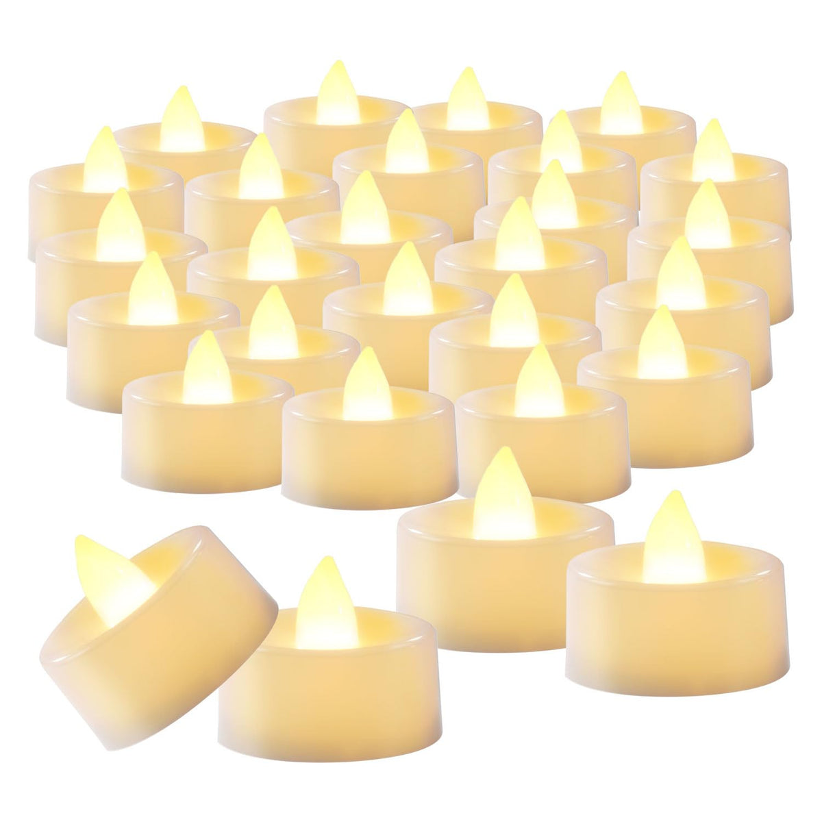 Beichi 100-Pack Flameless Led Tea Light Candles Bulk, Warm White Battery Operated Votive Tealight Little Candles, Small Electric
